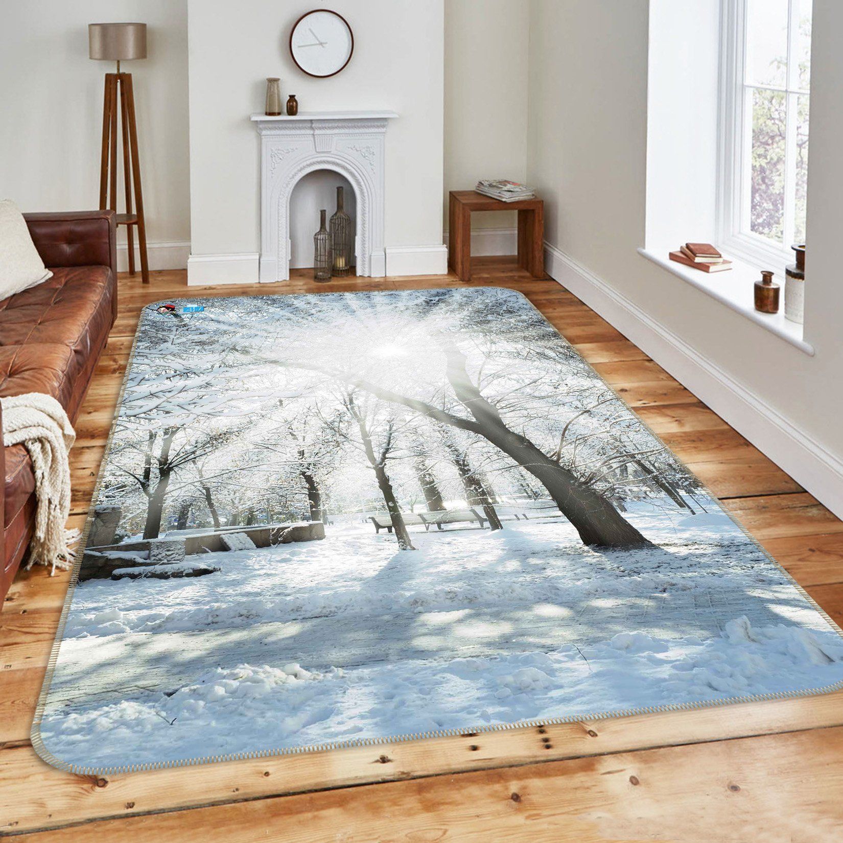 3D Winter Snow Trees Sunshine 154 Non Slip Rug Mat Mat AJ Creativity Home