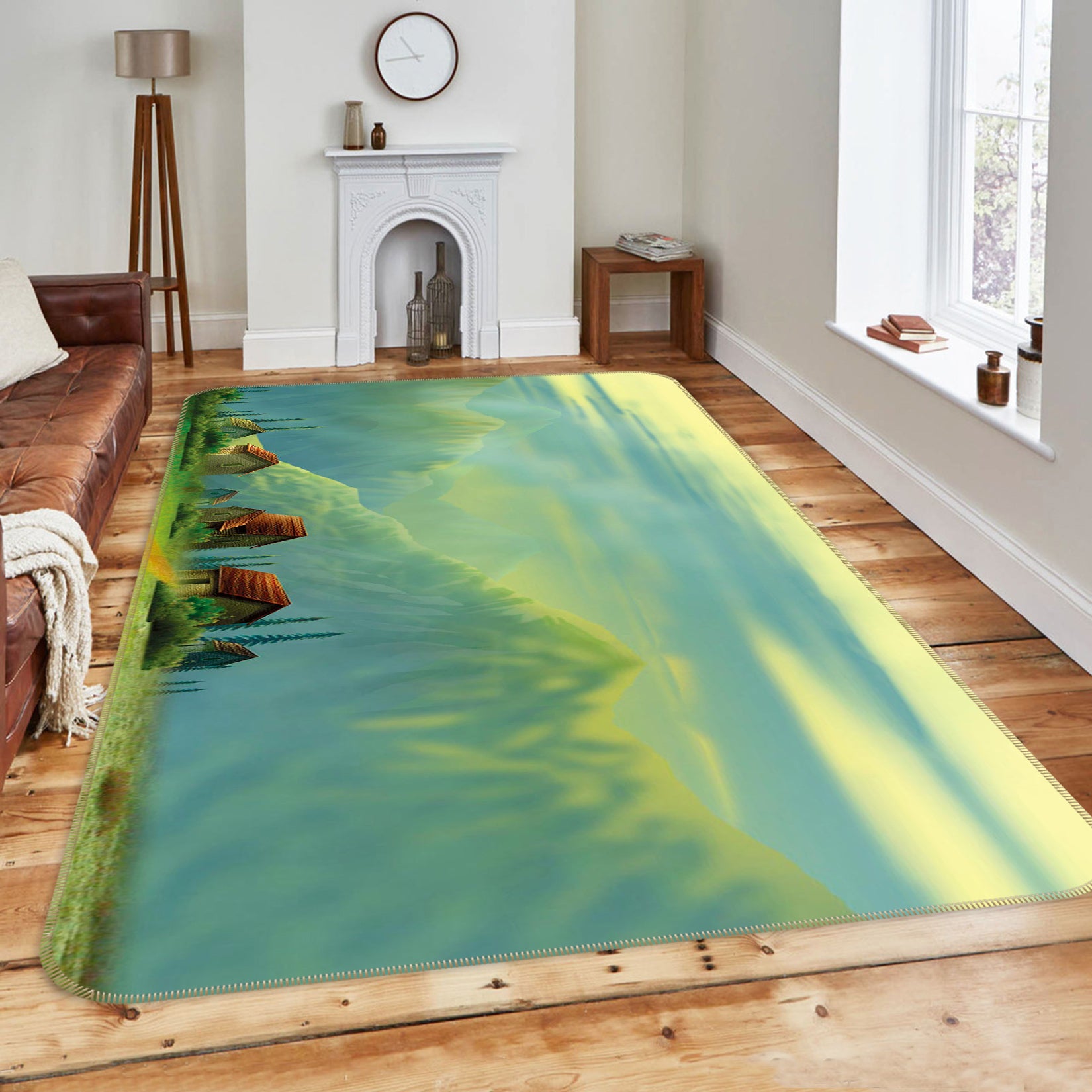 3D Cabin Mountain 75173 Non Slip Rug Mat