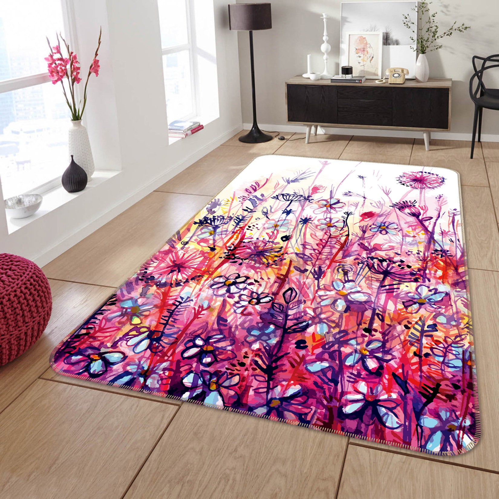 3D Flower Bush 35116 Non Slip Rug Mat