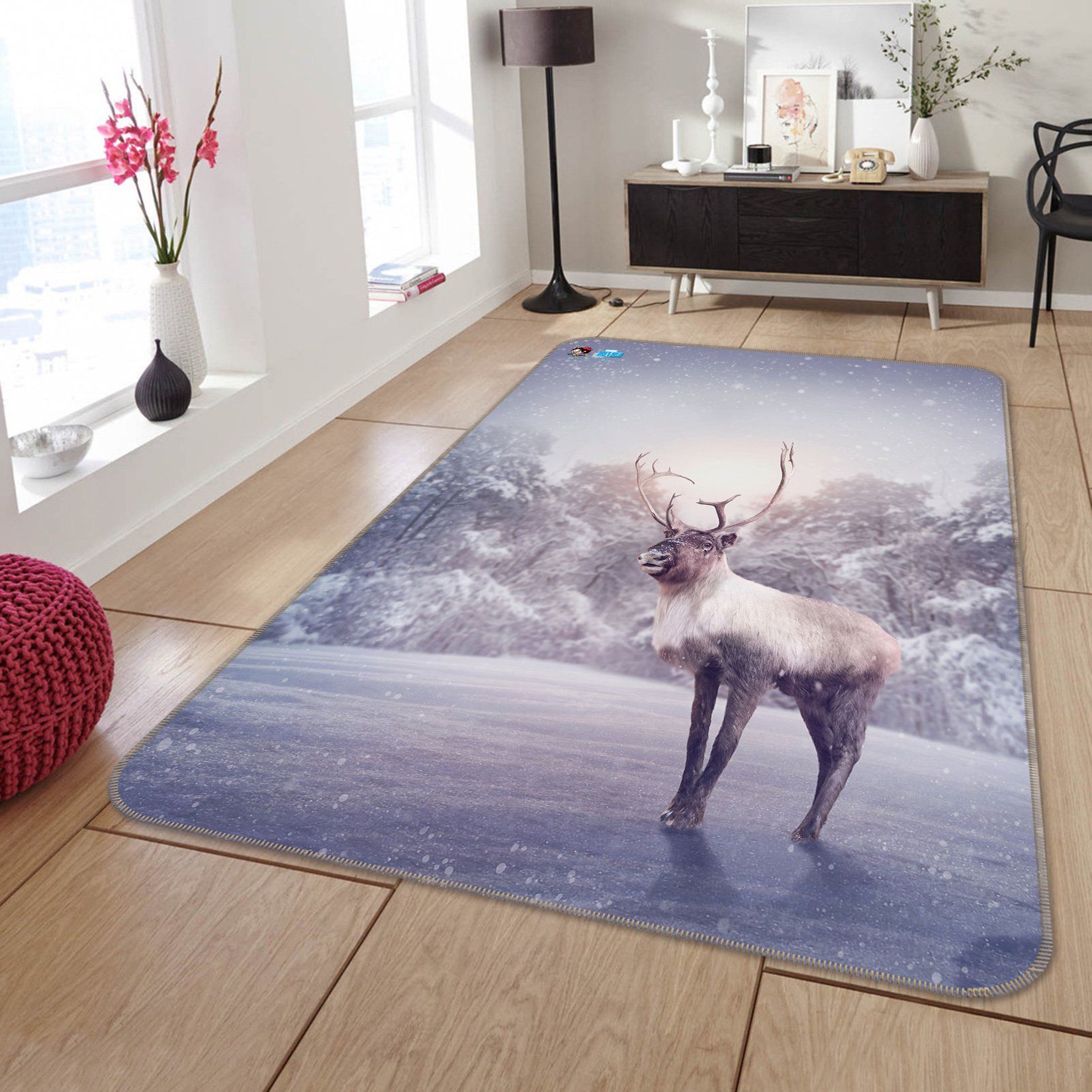 3D Frozen Lake Deer 226 Non Slip Rug Mat Mat AJ Creativity Home
