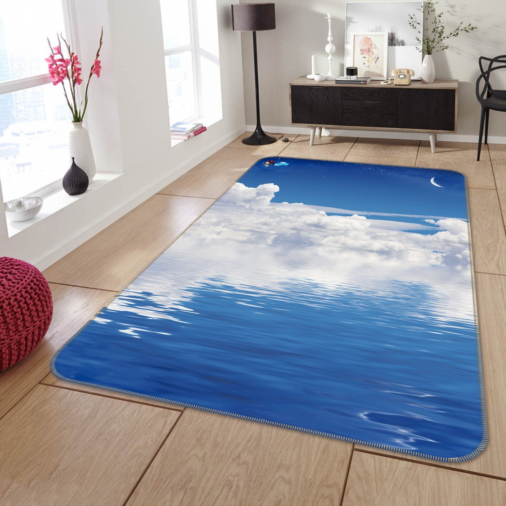 3D Sea White Clouds 151 Non Slip Rug Mat Mat AJ Creativity Home