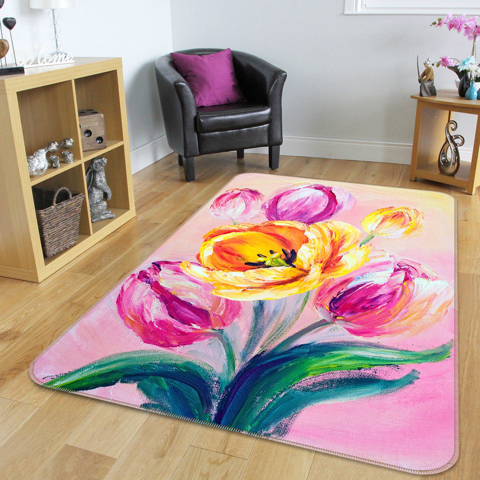 3D Flowers 26051 Non Slip Rug Mat