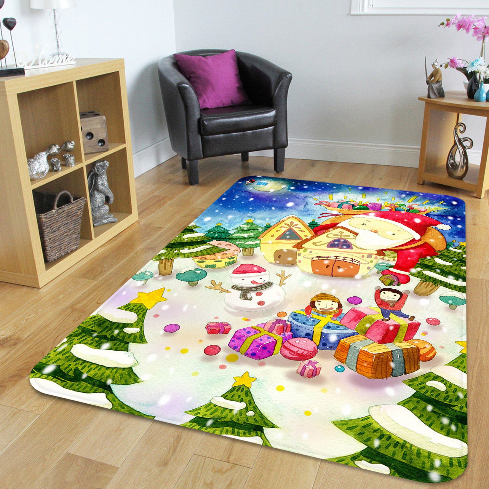 3D Tree Gift 65213 Christmas Non Slip Rug Mat Xmas