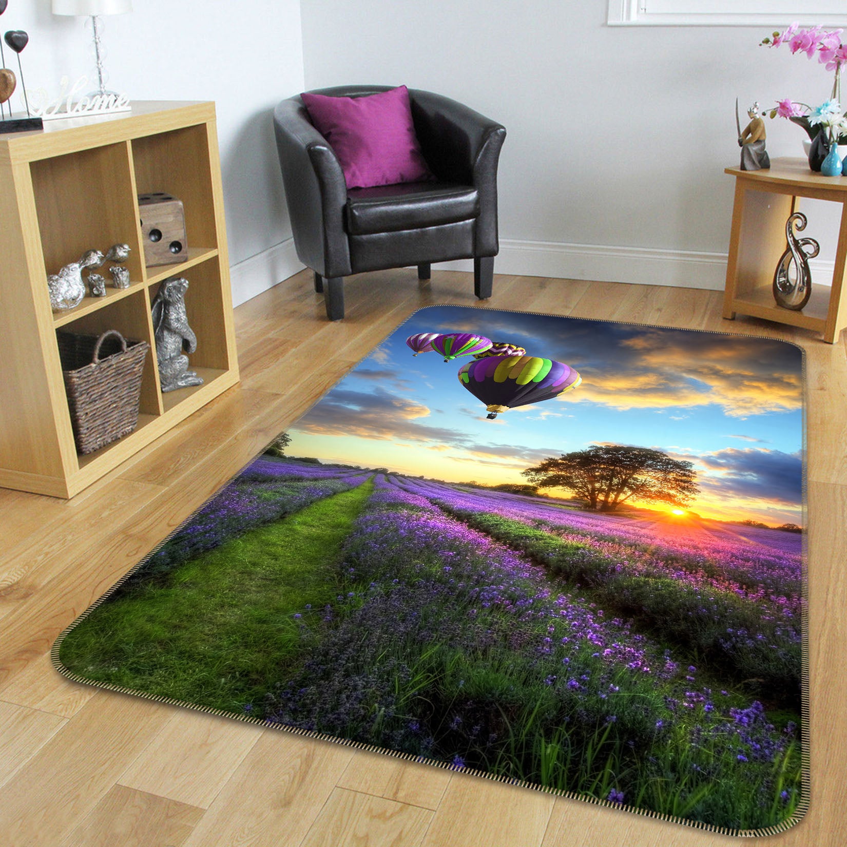 3D Hot Air Balloon 26016 Non Slip Rug Mat