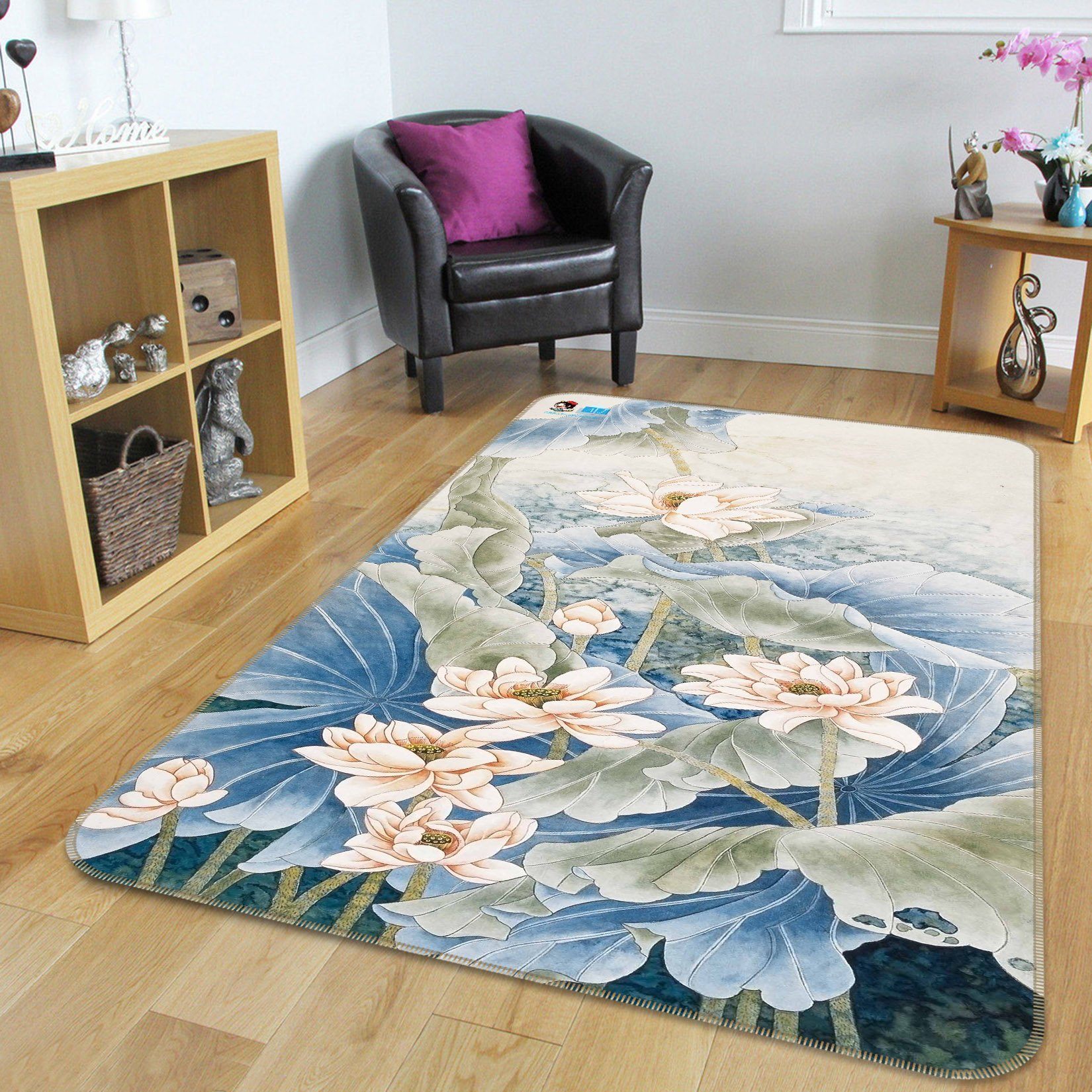 3D Lotus Flowers 140 Non Slip Rug Mat Mat AJ Creativity Home
