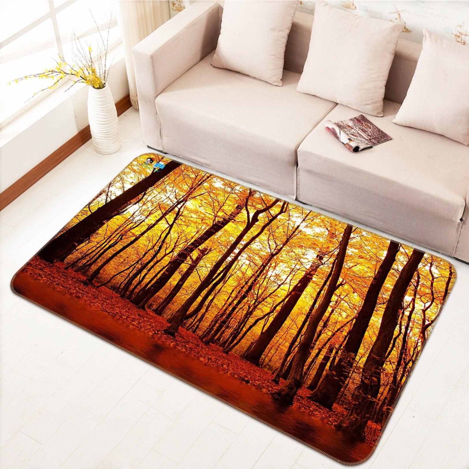 3D Maple Forest Leaves 604 Non Slip Rug Mat Mat AJ Creativity Home