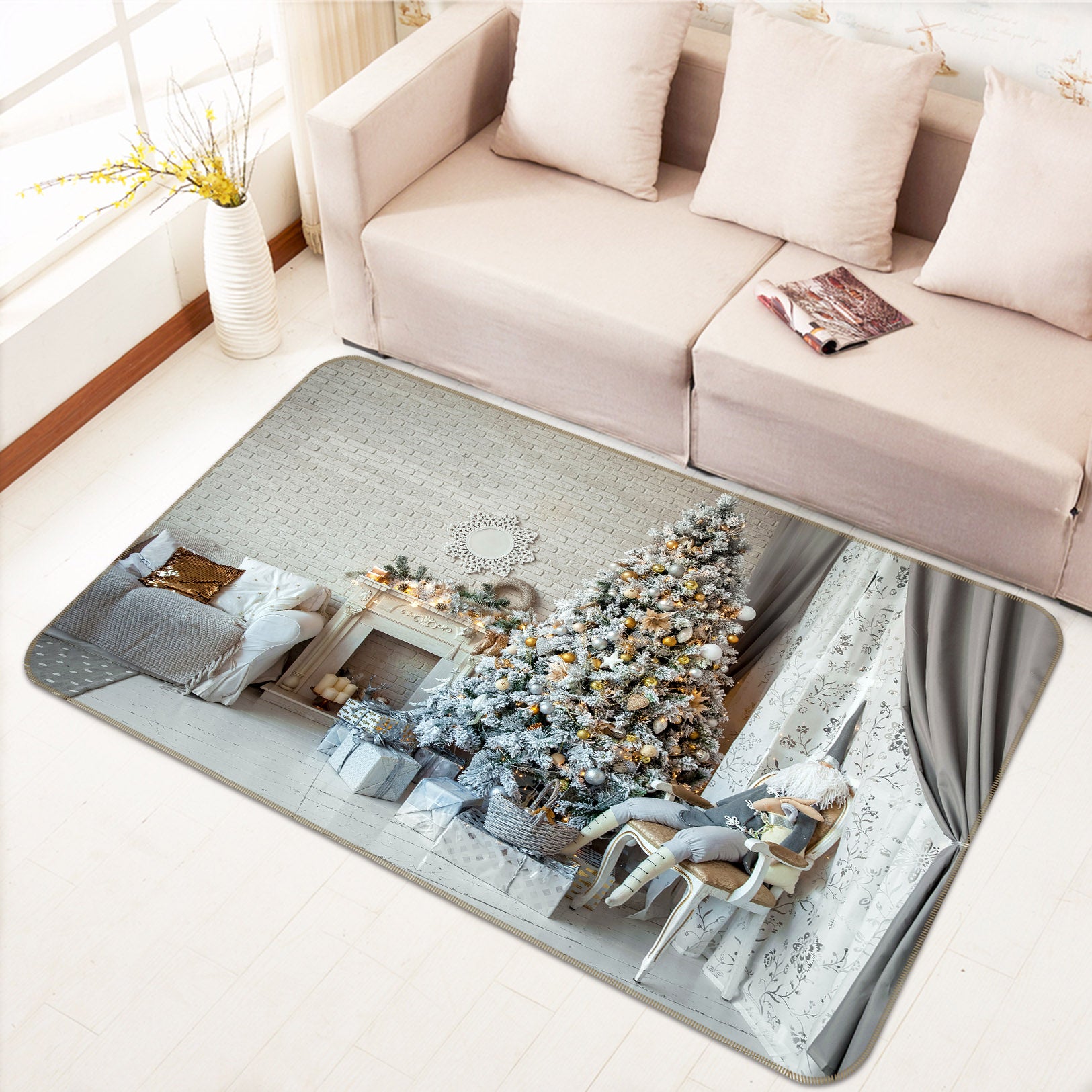 3D Christmas Tree 34214 Non Slip Rug Mat