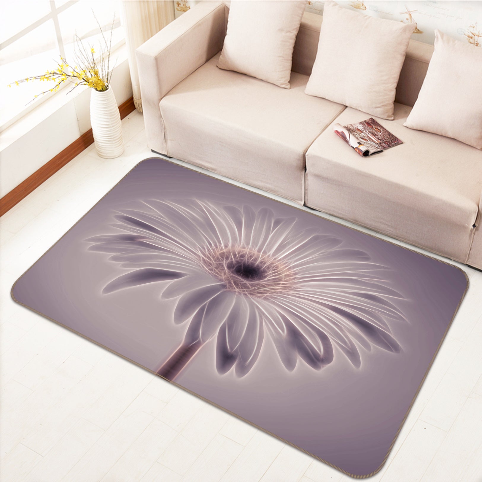 3D Flowers 83212 Assaf Frank Rug Non Slip Rug Mat