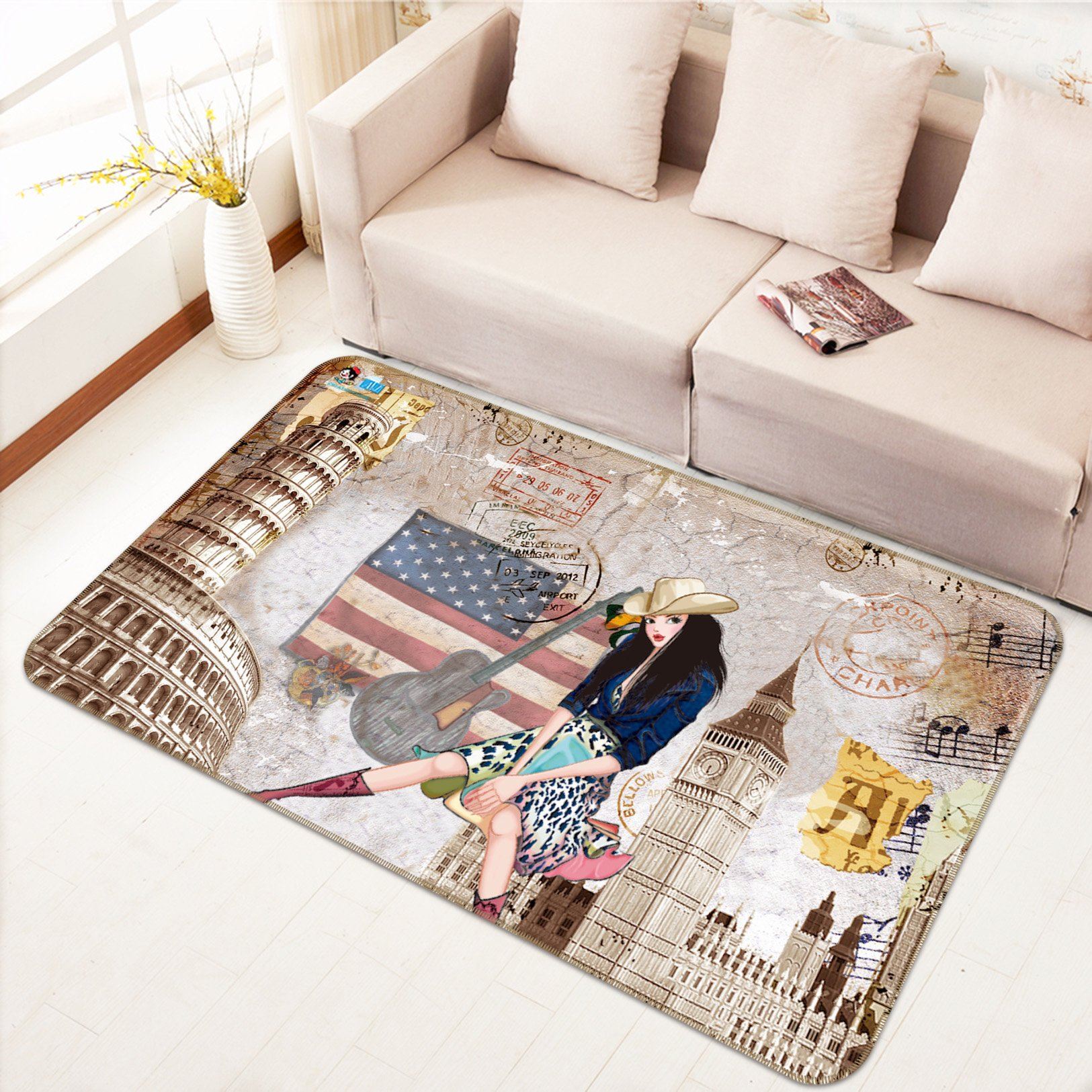 3D National Flag 353 Non Slip Rug Mat Mat AJ Creativity Home