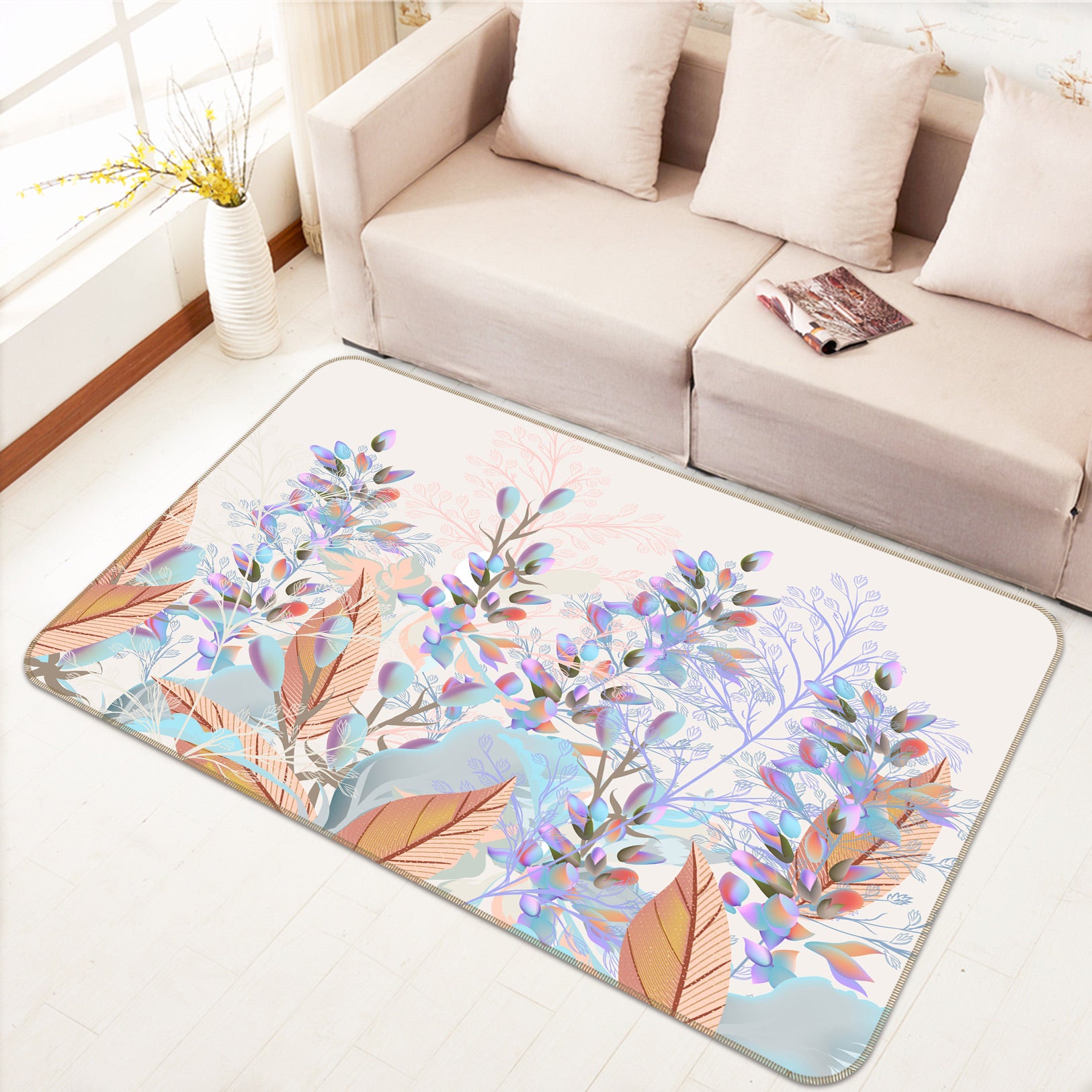3D Flower Bush 37036 Non Slip Rug Mat