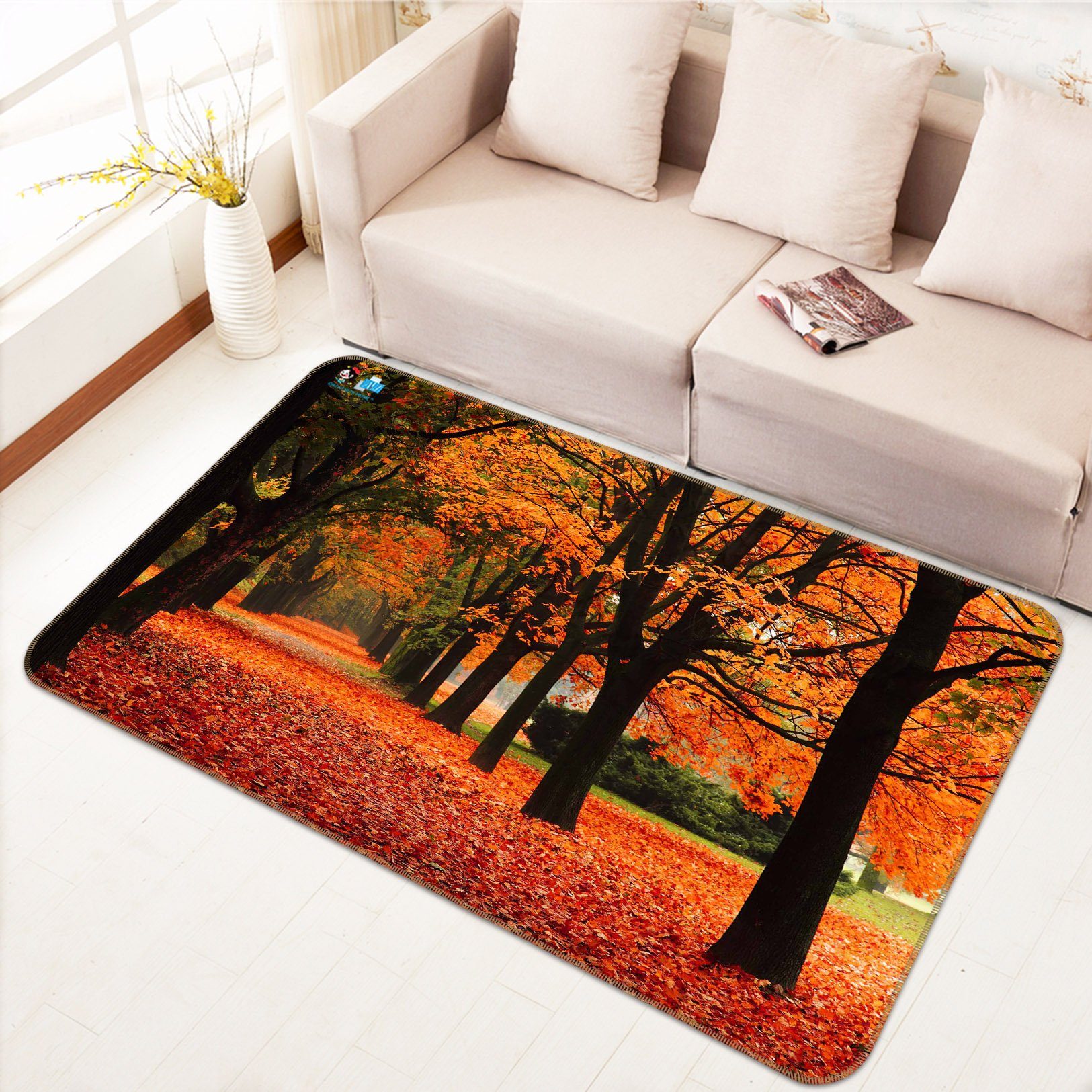 3D Leaves Everywhere 453 Non Slip Rug Mat Mat AJ Creativity Home