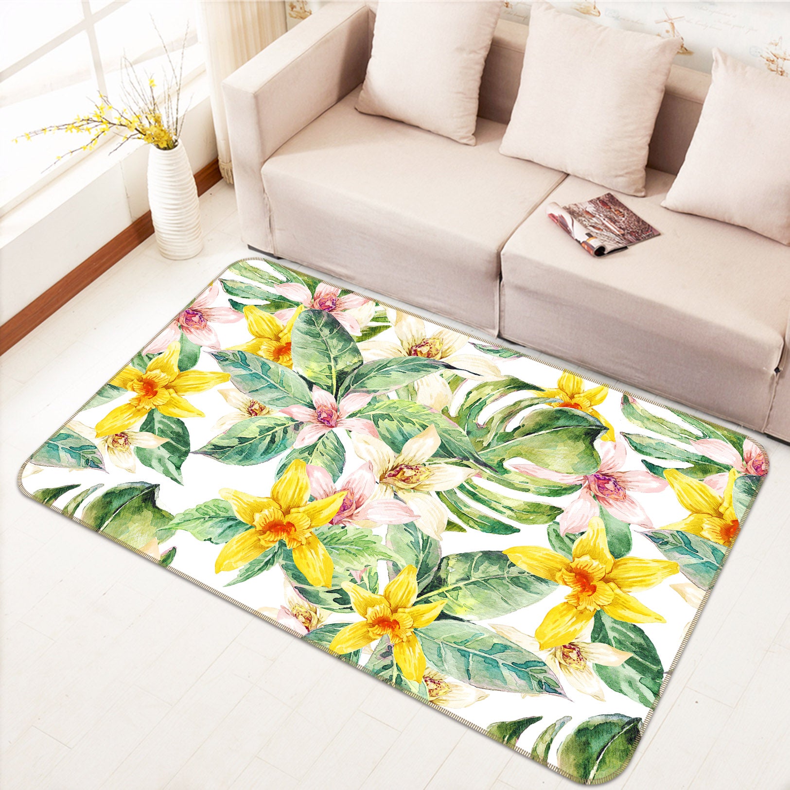 3D Flower 30180 Non Slip Rug Mat
