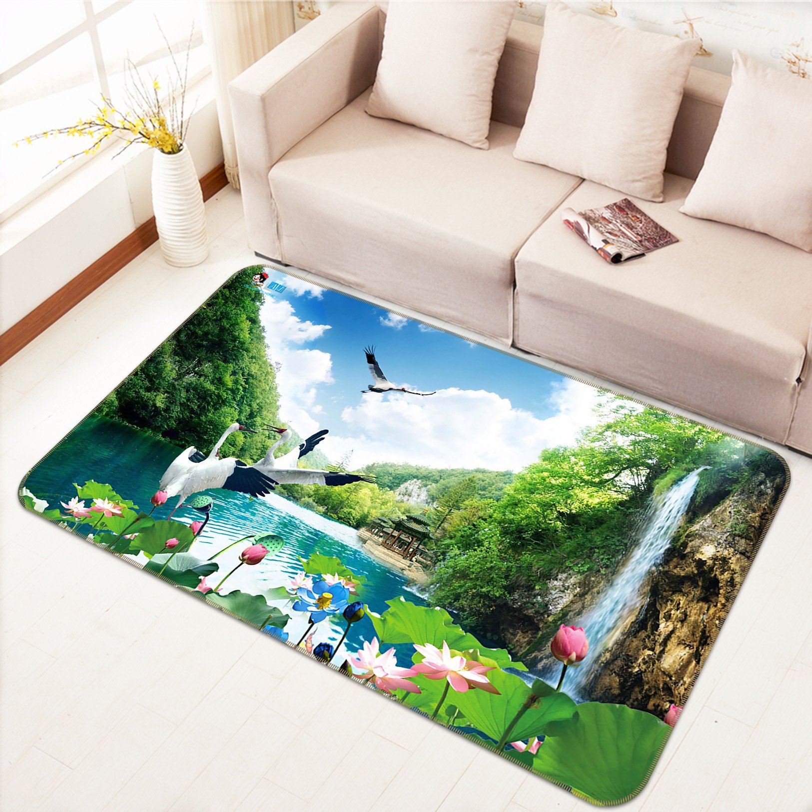 3D Pavilion River 444 Non Slip Rug Mat Mat AJ Creativity Home