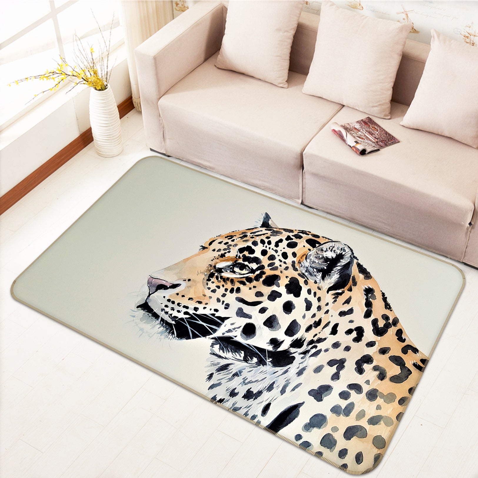 3D Leopard 82129 Animal Non Slip Rug Mat