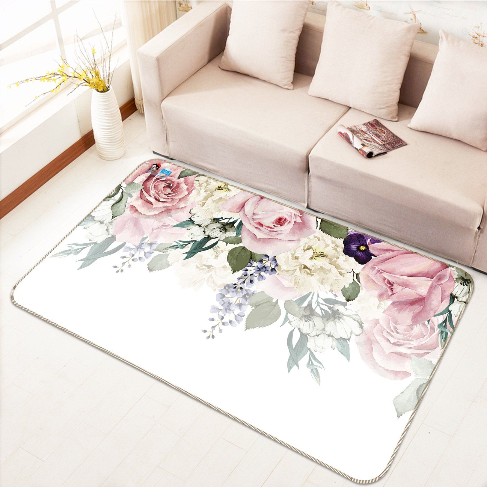 3D Small Fresh 666 Non Slip Rug Mat Mat AJ Creativity Home