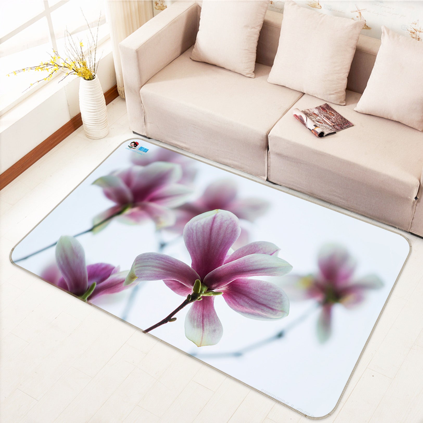 3D Flowers 85064 Jerry LoFaro Rug Non Slip Rug Mat