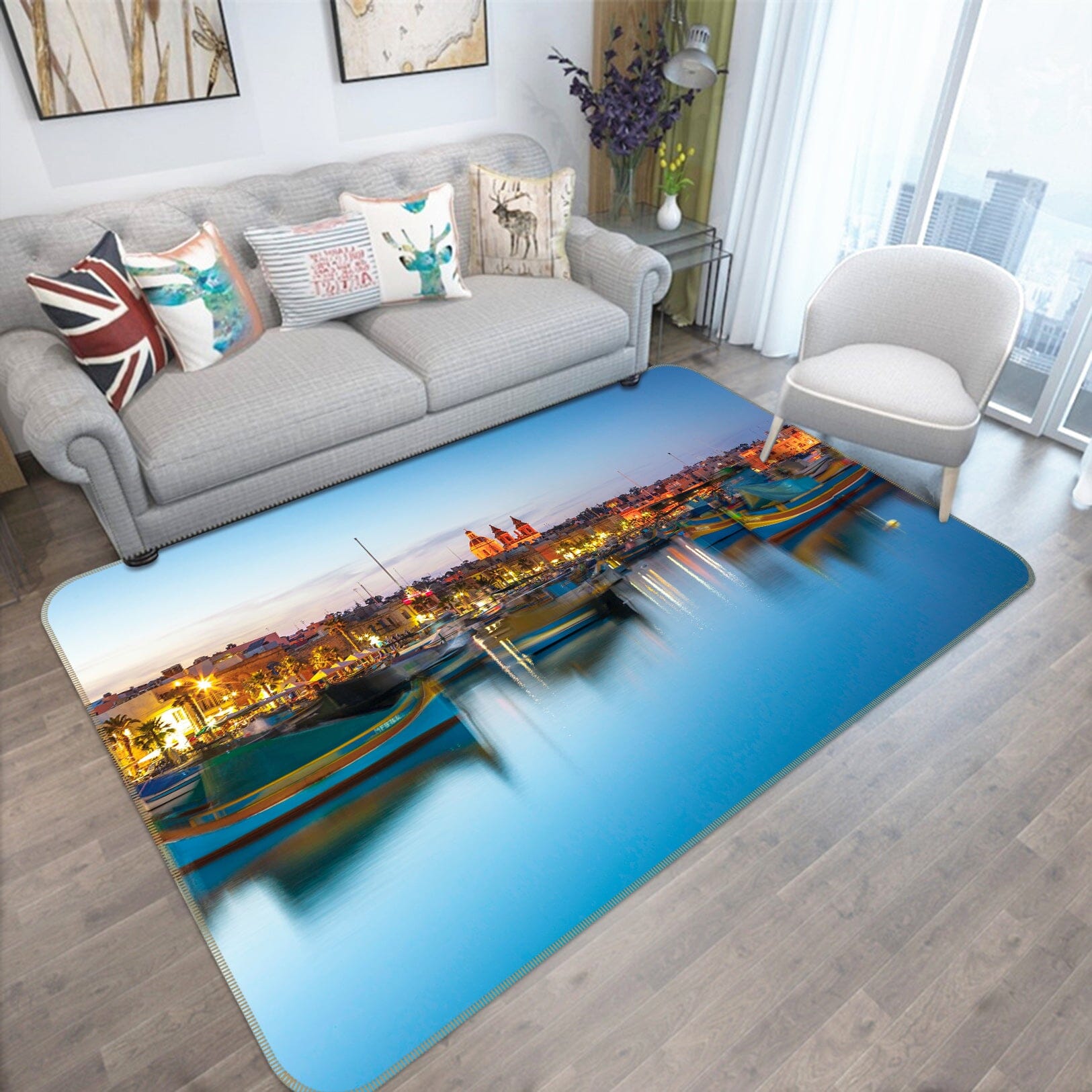 3D Grand Canal 1009 Assaf Frank Rug Non Slip Rug Mat Mat AJ Creativity Home