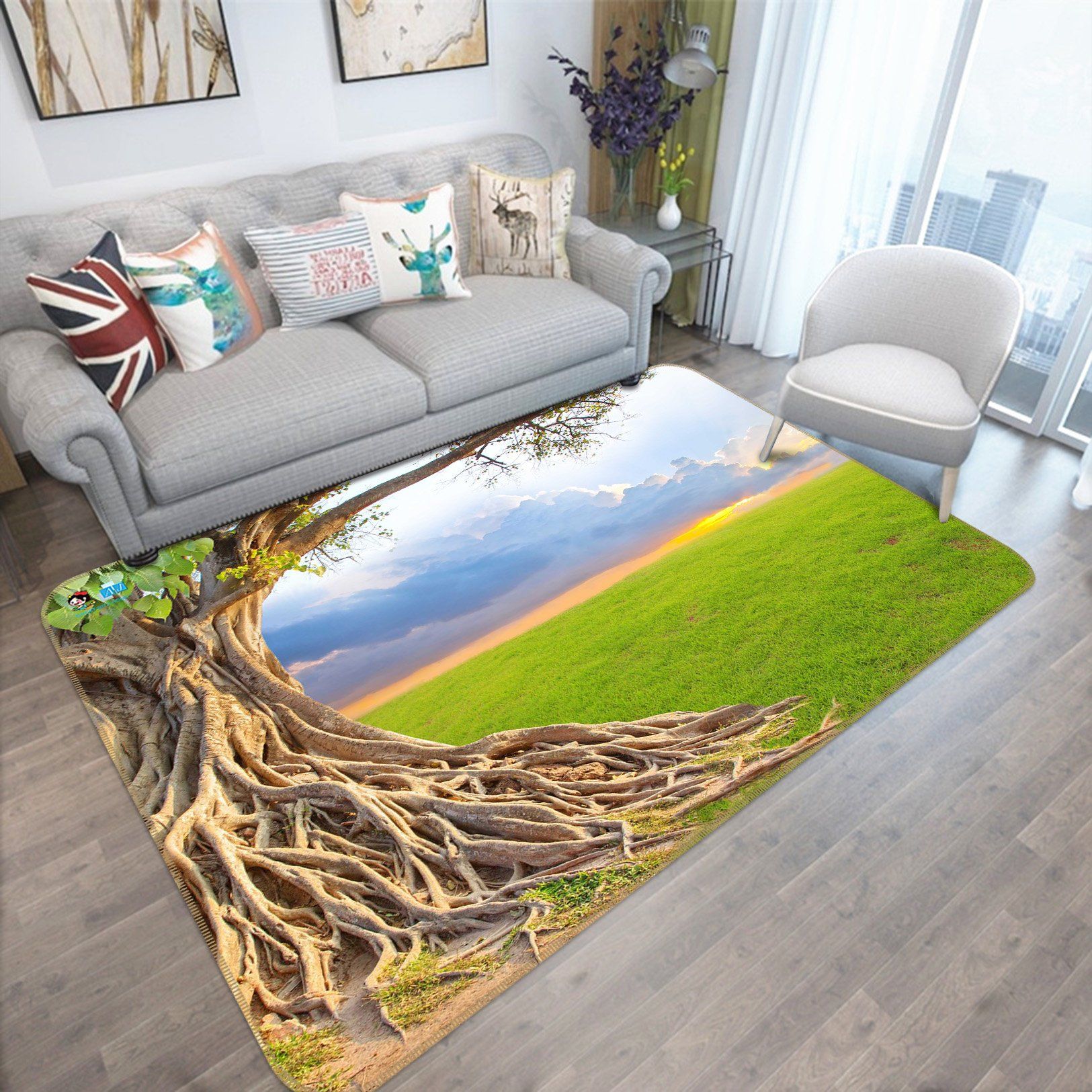 3D Lawn Tree 376 Non Slip Rug Mat Mat AJ Creativity Home