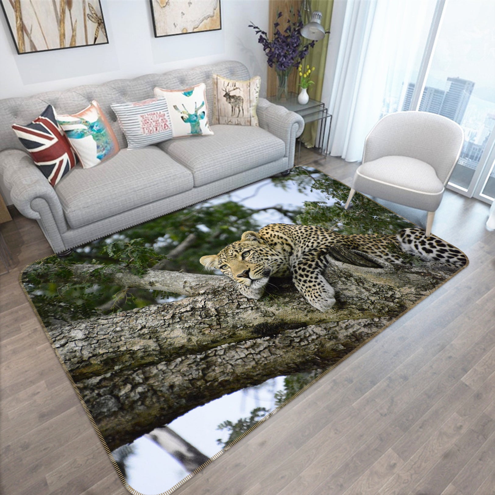 3D Leopard Trunk 82124 Animal Non Slip Rug Mat