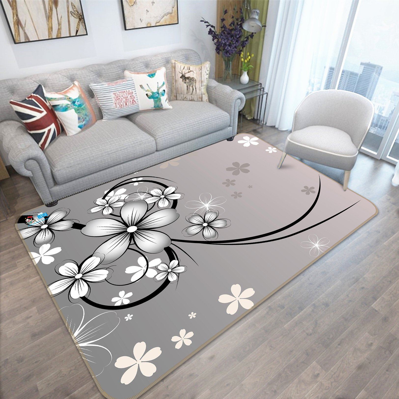 3D Dancing Flowers 157 Non Slip Rug Mat Mat AJ Creativity Home