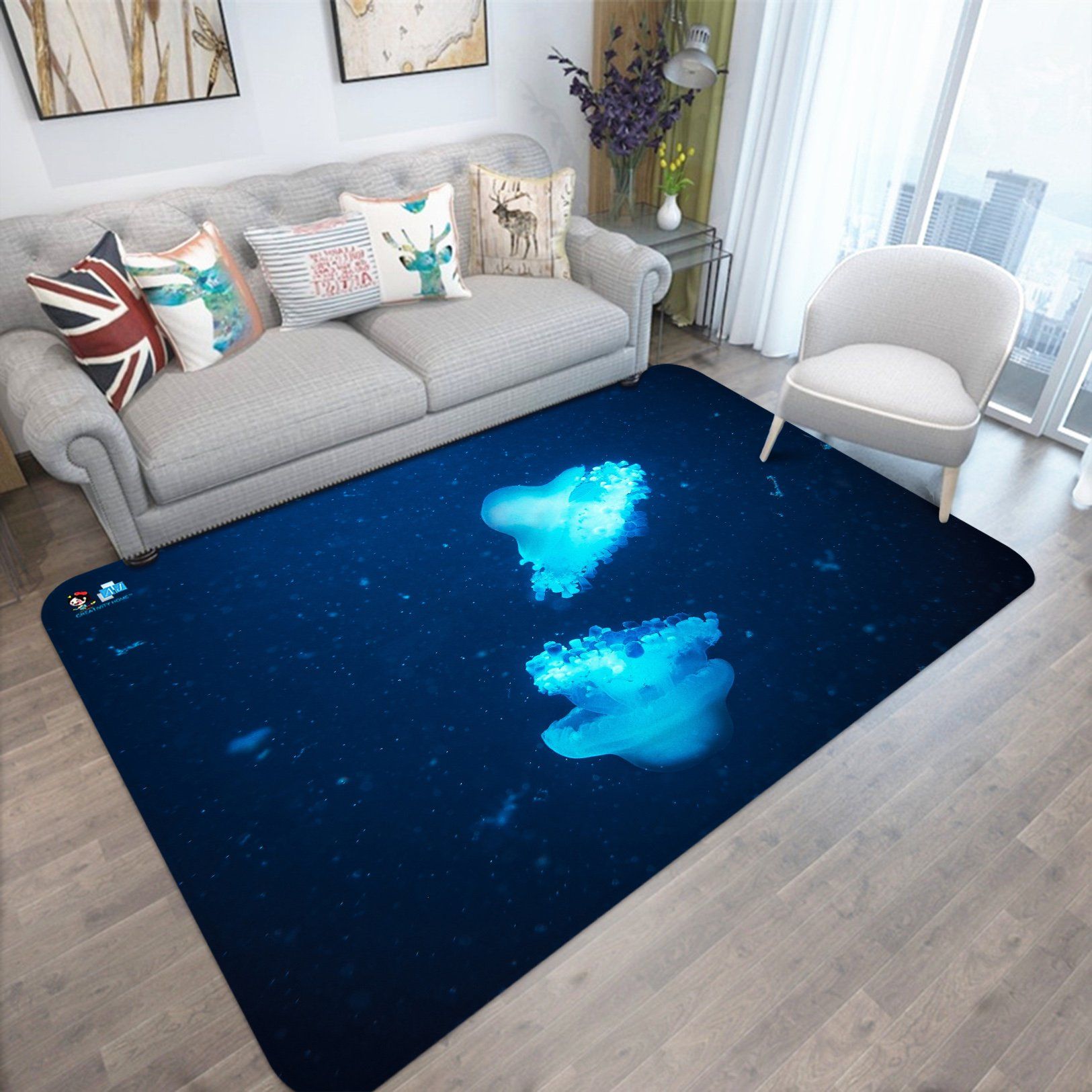 3D Jellyfish 5367 Non Slip Rug Mat Mat AJ Creativity Home