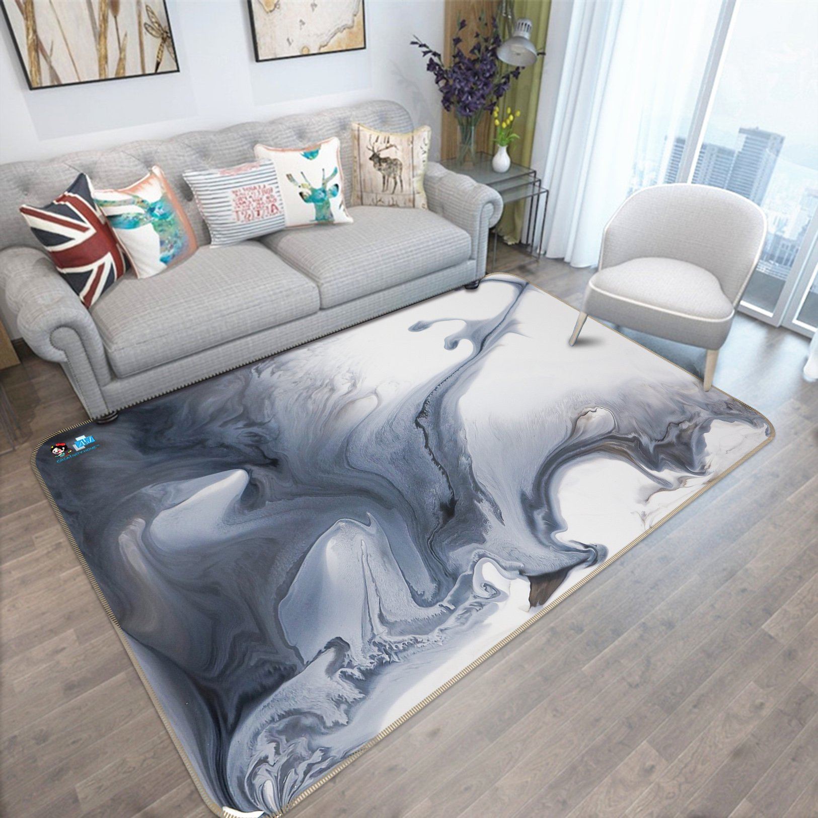 3D Ink Pattern 6587 Non Slip Rug Mat Mat AJ Creativity Home