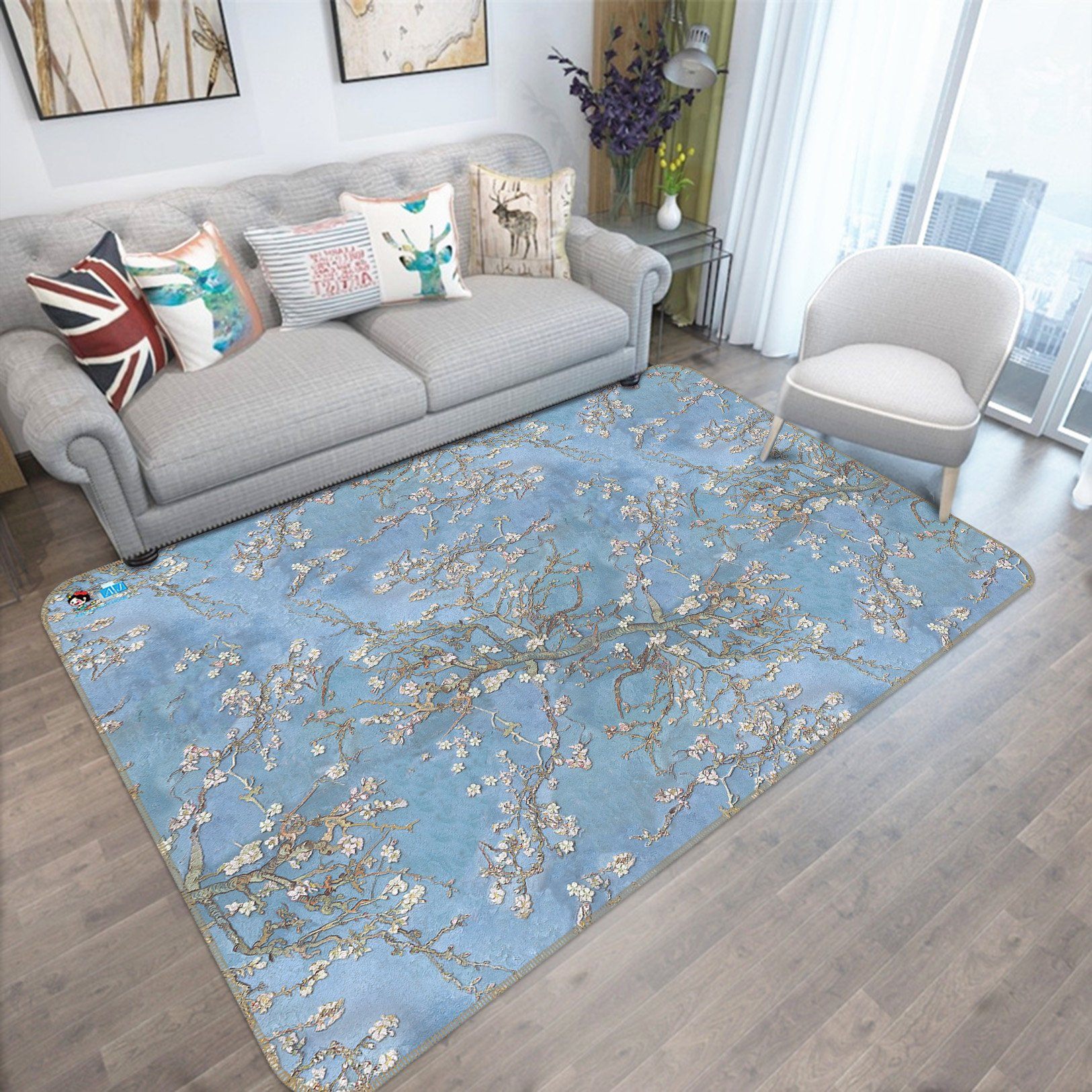 3D White Flower Pattern 35 Non Slip Rug Mat Mat AJ Creativity Home