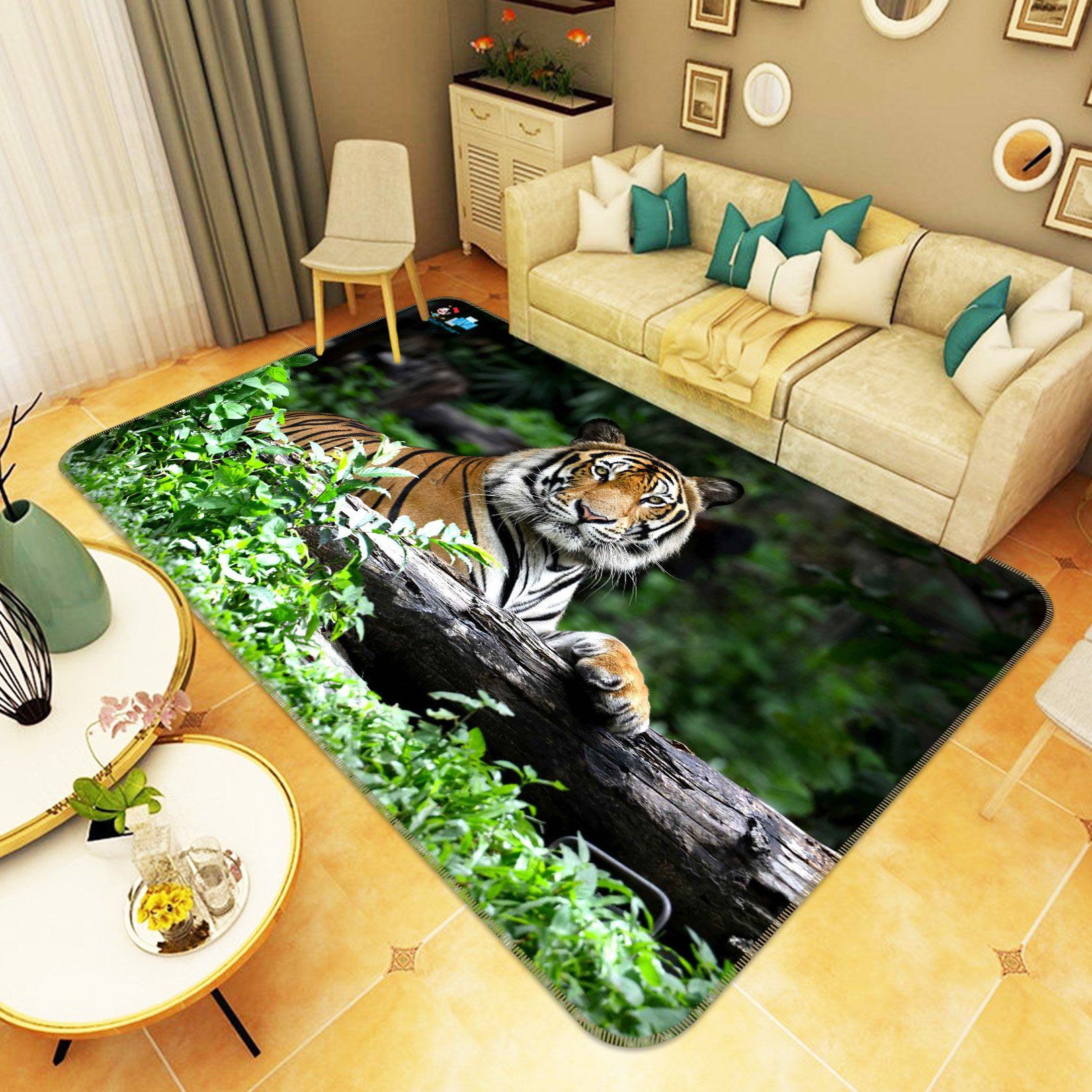 3D Handsome Tiger 265 Non Slip Rug Mat Mat AJ Creativity Home