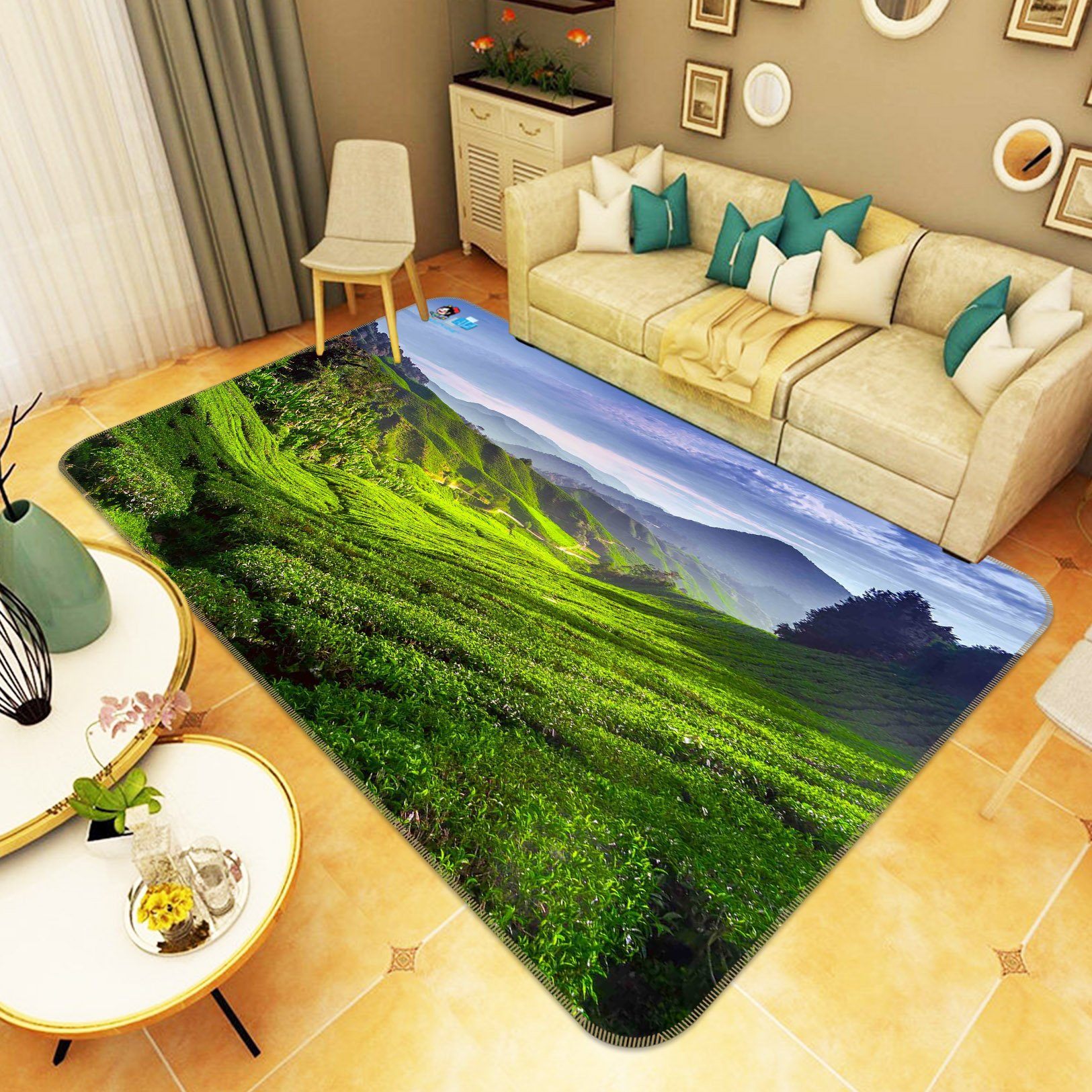 3D Tea Mountains Scenery 208 Non Slip Rug Mat Mat AJ Creativity Home