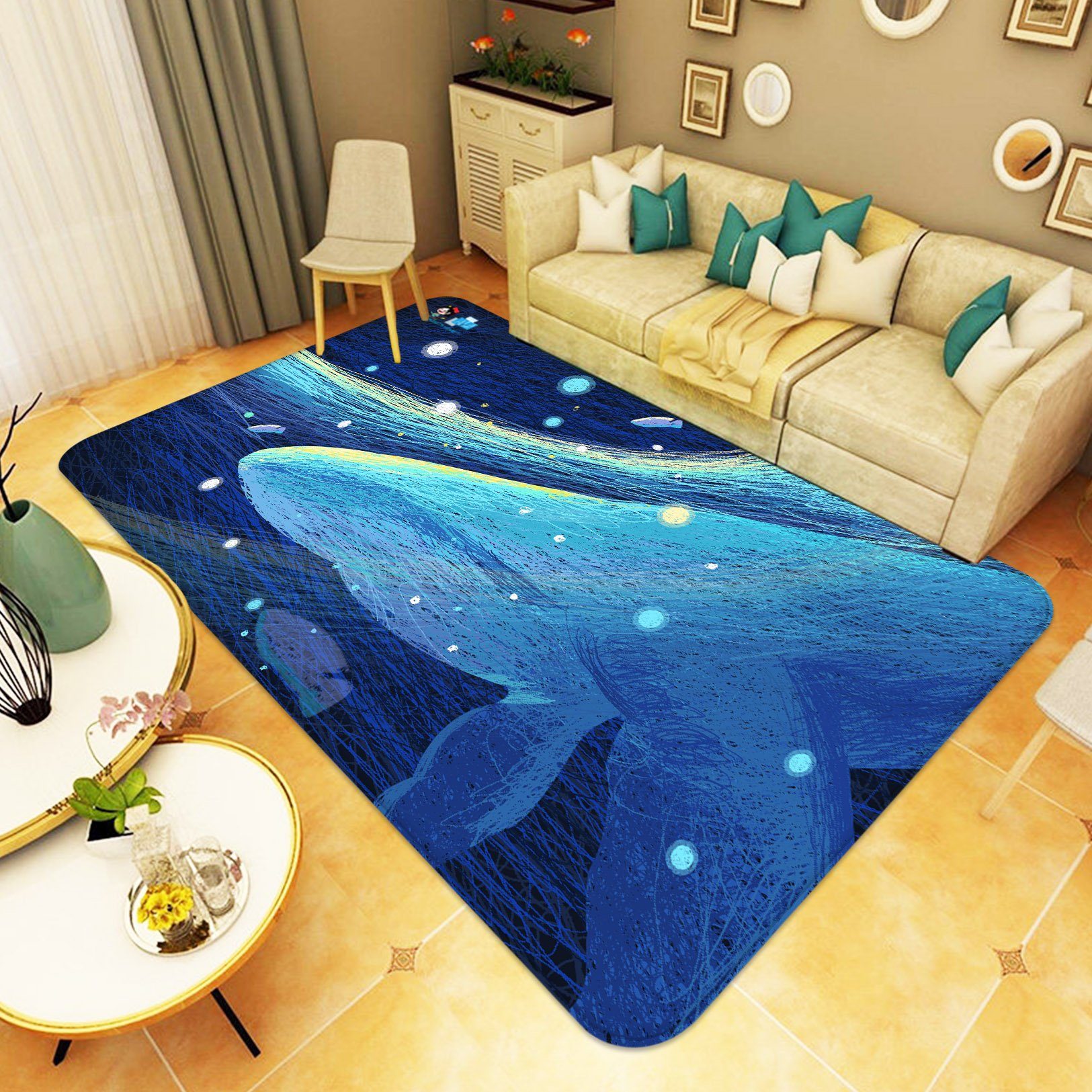 3D Whale 6825 Non Slip Rug Mat Mat AJ Creativity Home