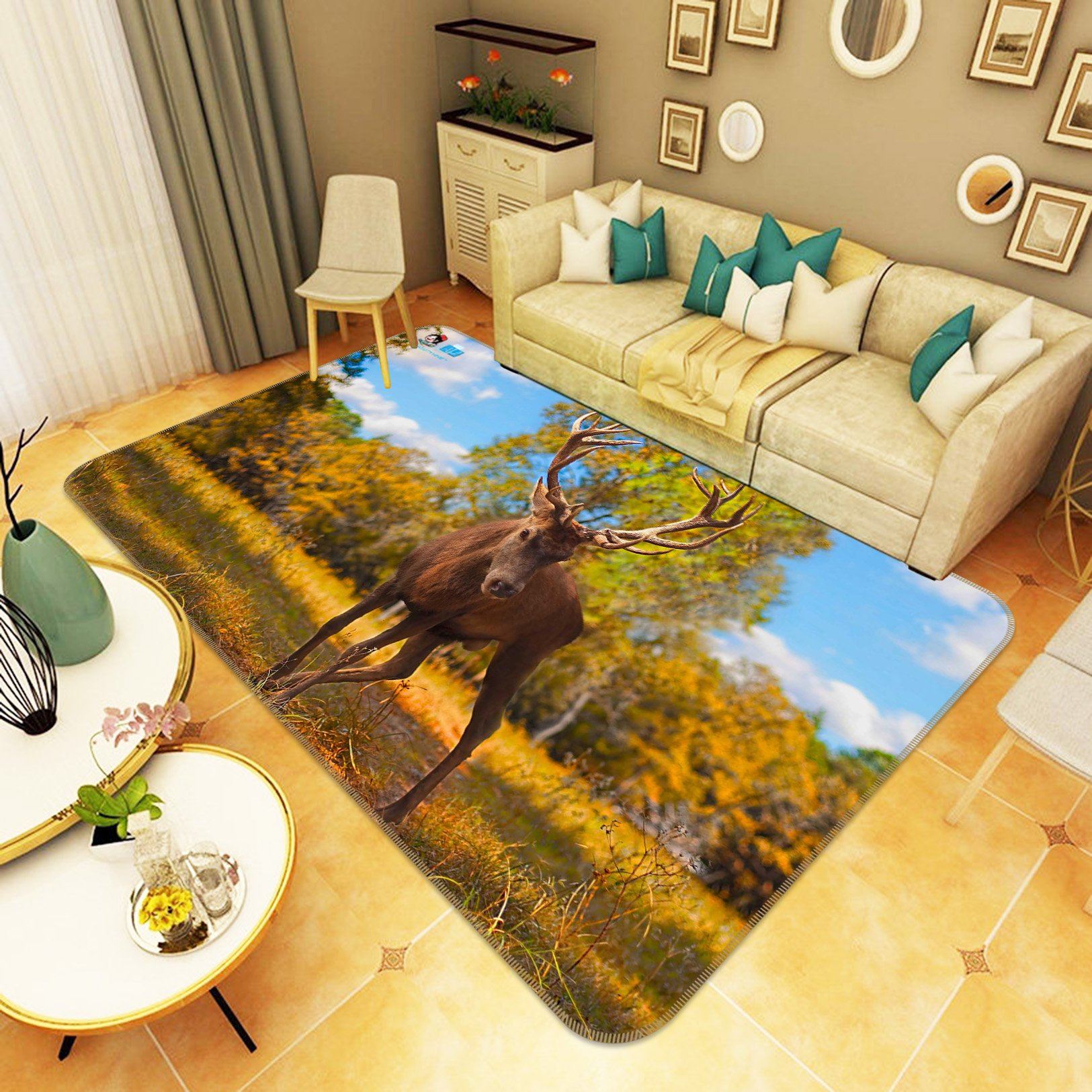 3D Pretty Deer 281 Non Slip Rug Mat Mat AJ Creativity Home