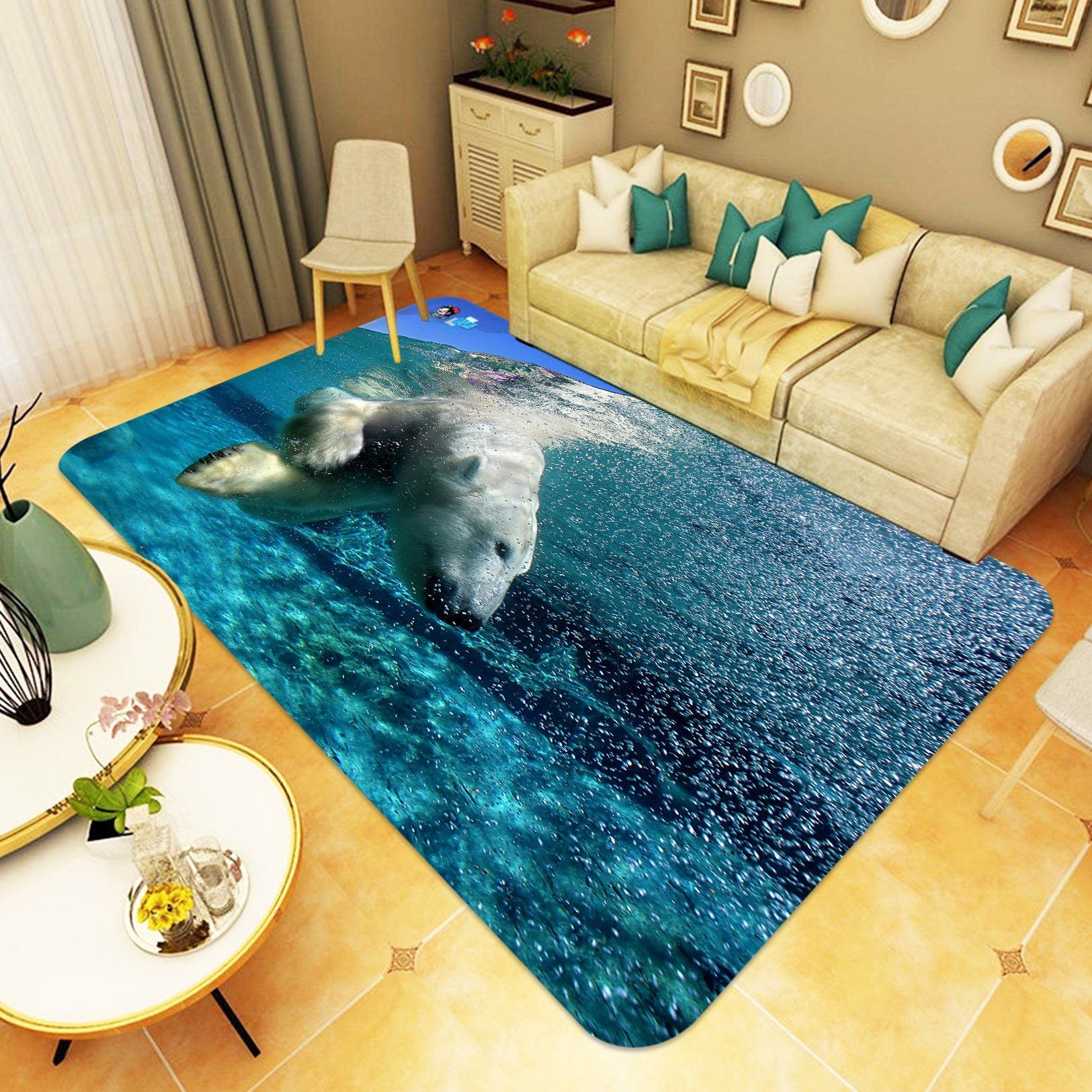3D Polar Bear 528 Non Slip Rug Mat Mat AJ Creativity Home