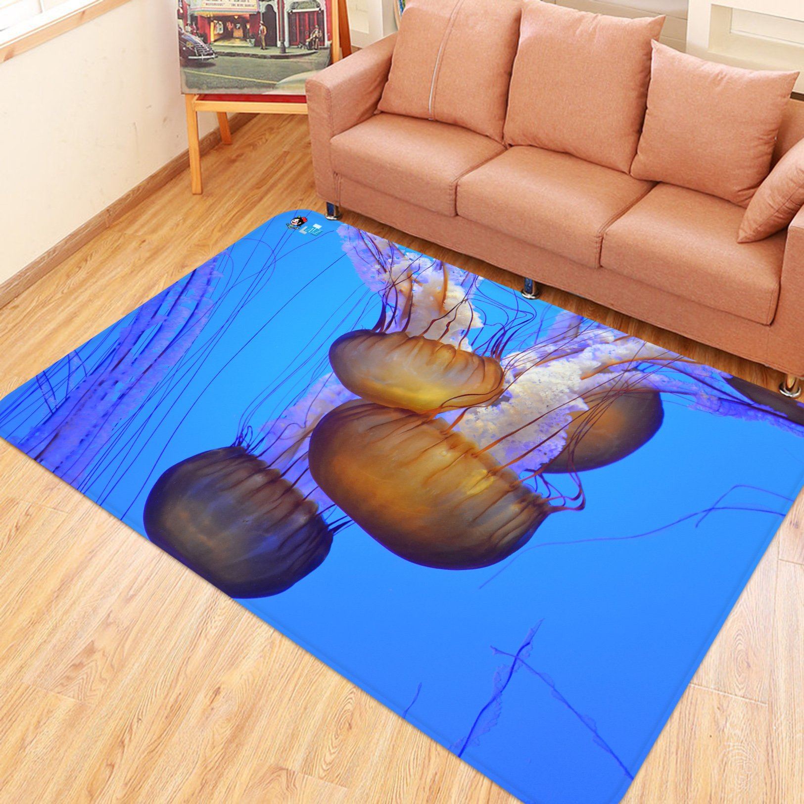 3D Jellyfish 7469 Non Slip Rug Mat Mat AJ Creativity Home
