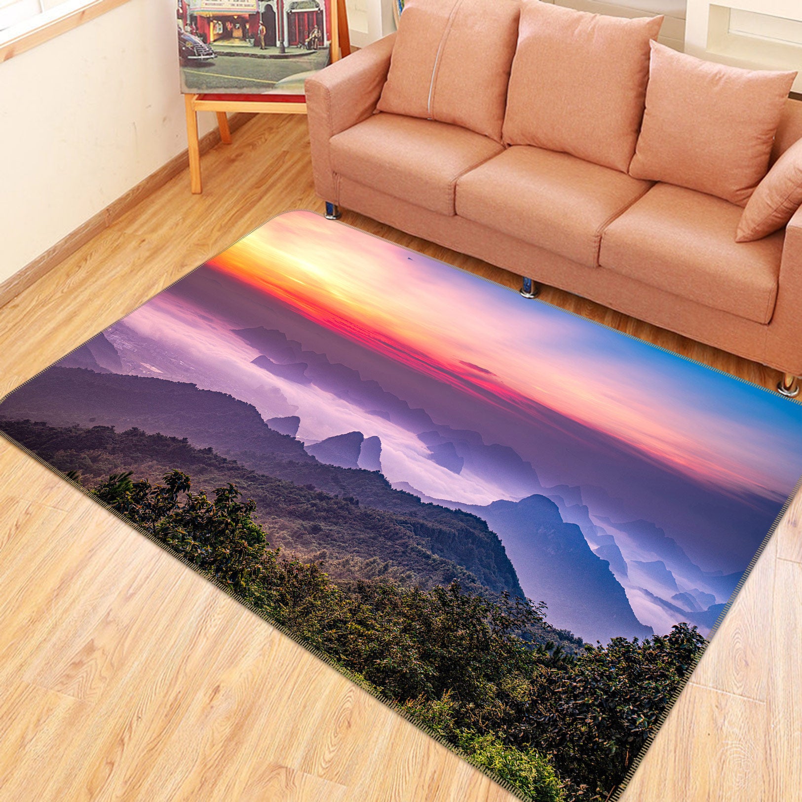 3D Mountains 76275 Non Slip Rug Mat