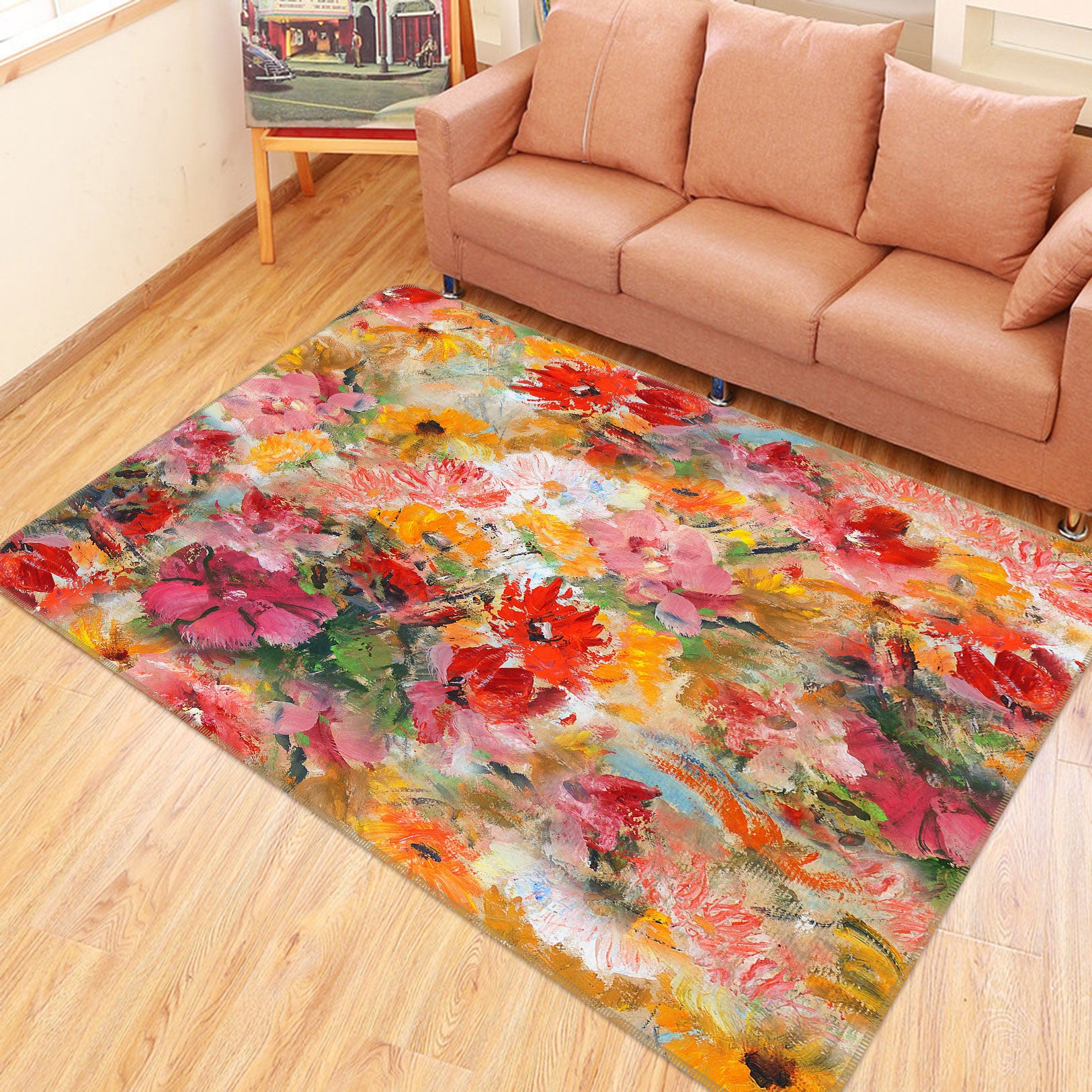 3D Flowers 33007 Non Slip Rug Mat