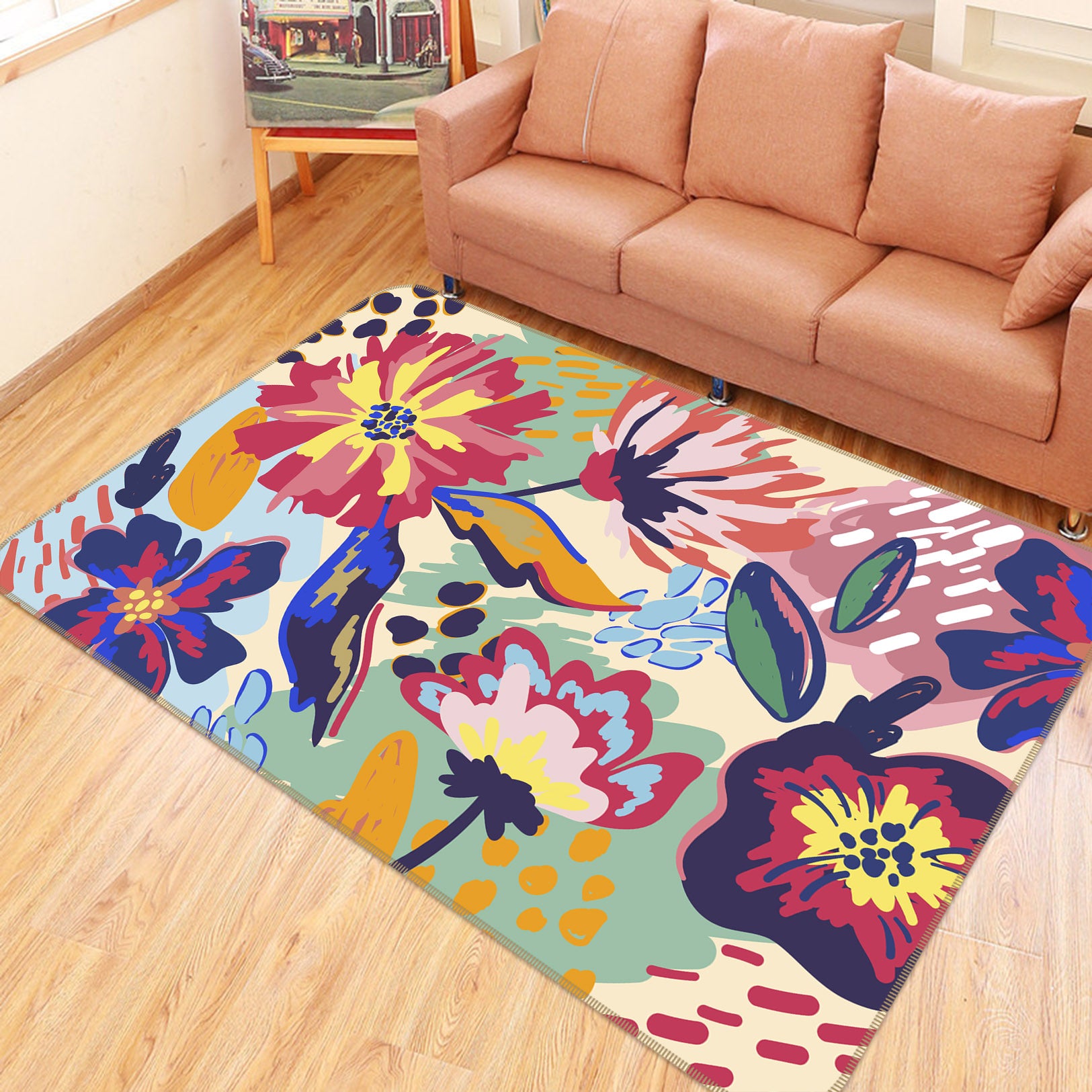 3D Flower 30192 Non Slip Rug Mat