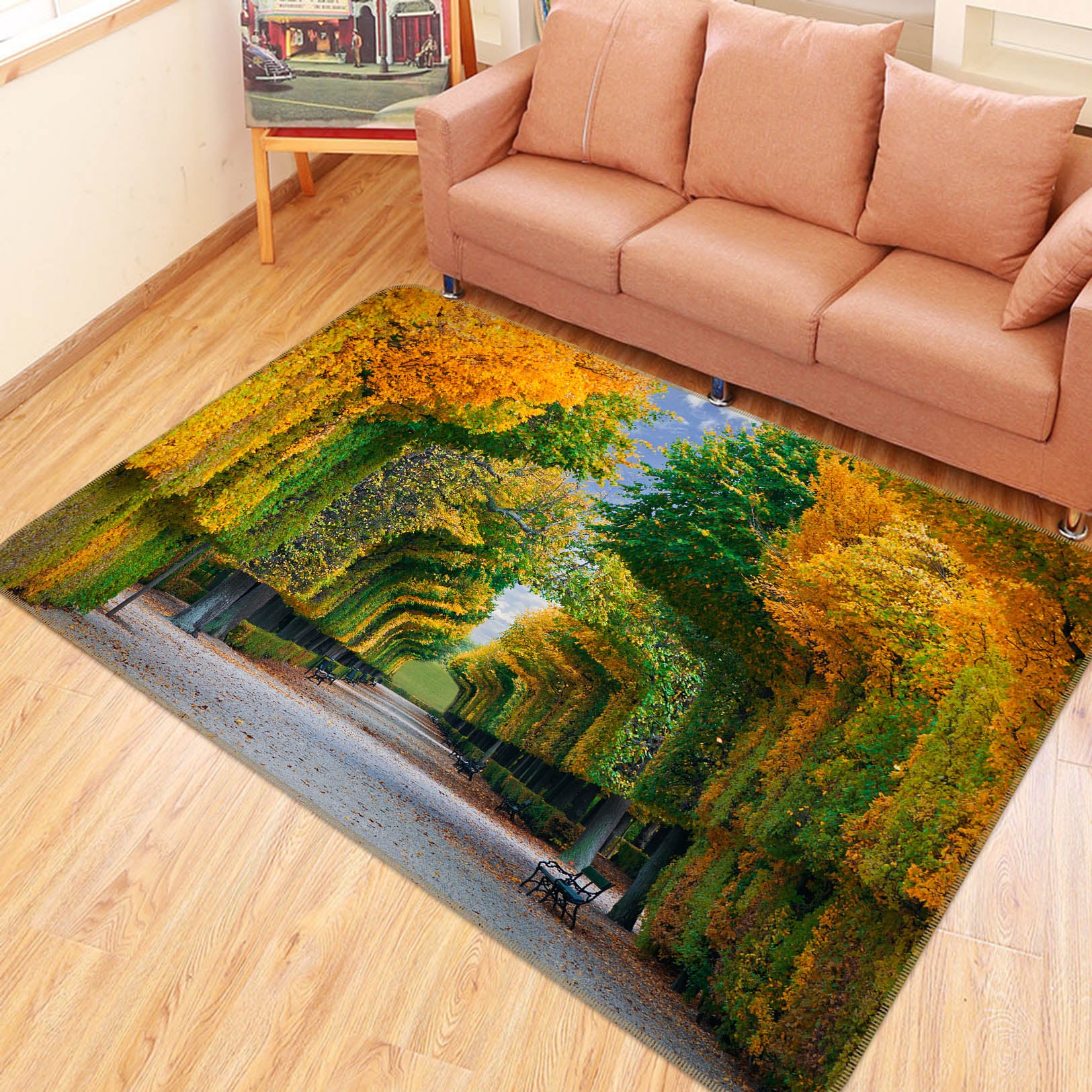 3D Woods Walkway 35001 Non Slip Rug Mat