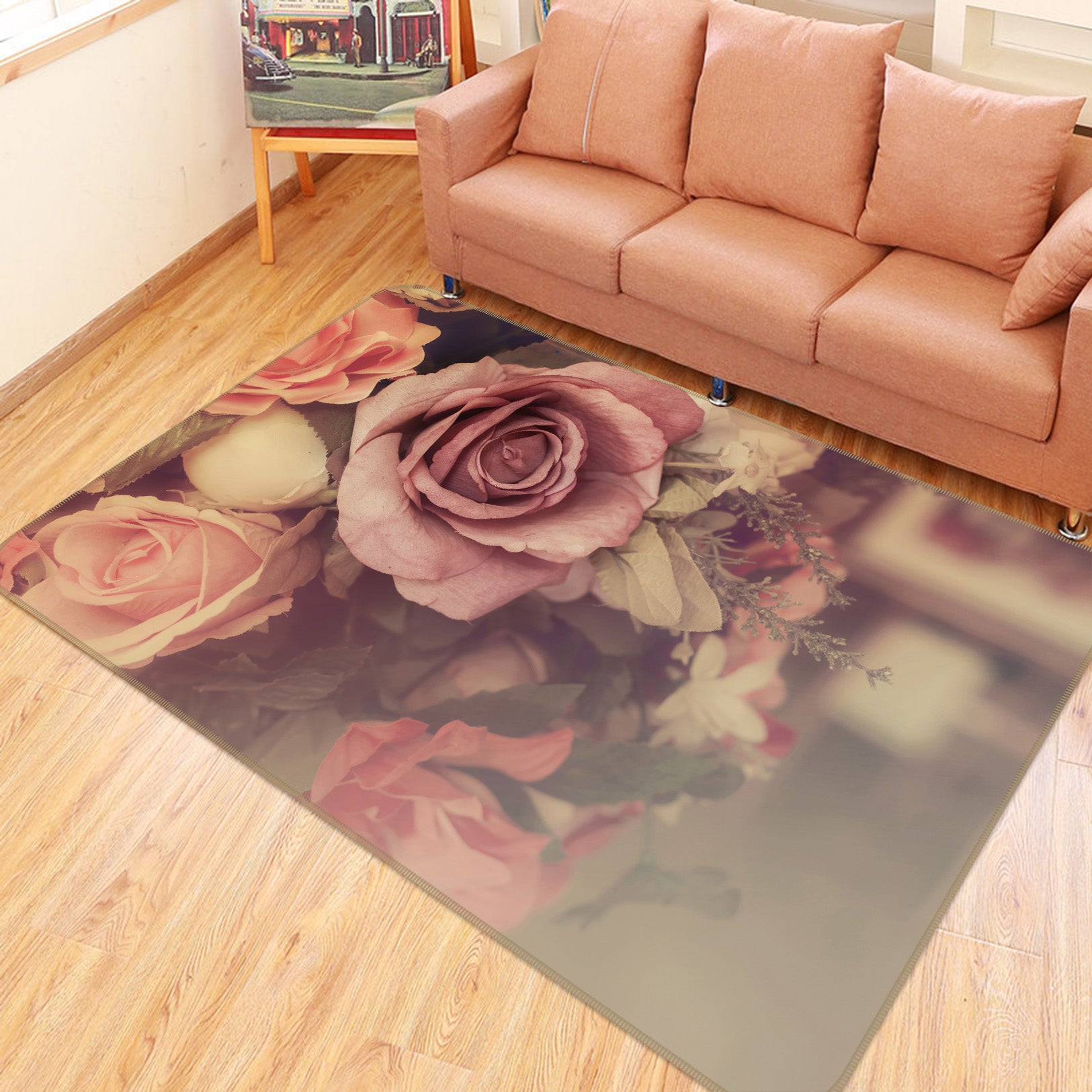 3D Flower 29170 Non Slip Rug Mat