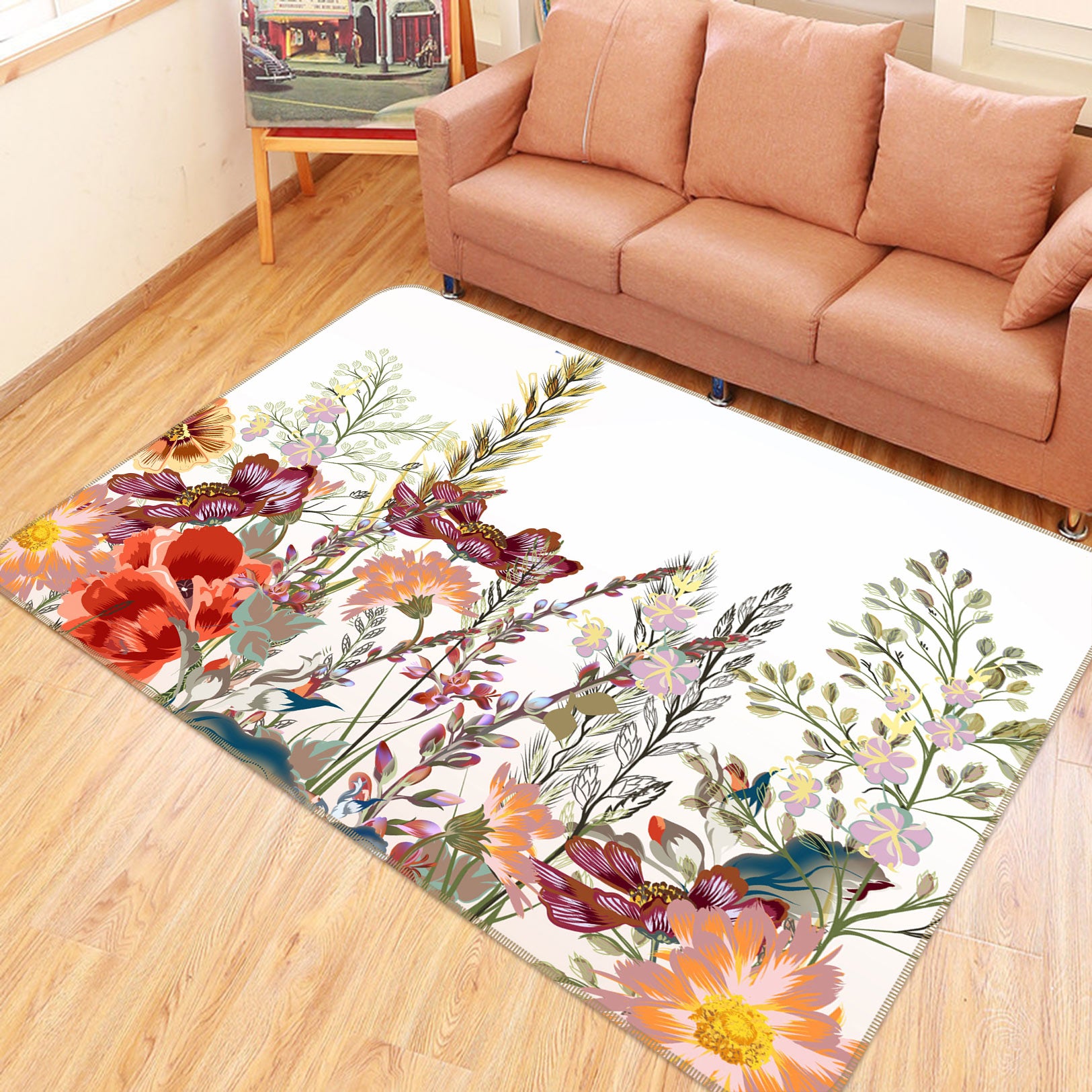 3D Flower Bush 37046 Non Slip Rug Mat
