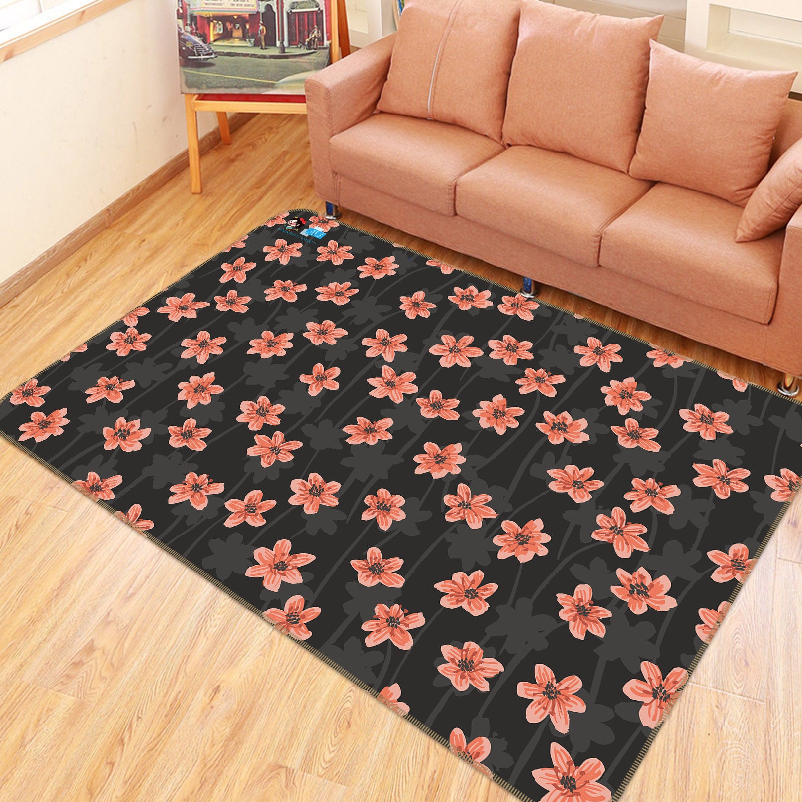3D Pink Floral Florets 10797 Kashmira Jayaprakash Rug Non Slip Rug Mat