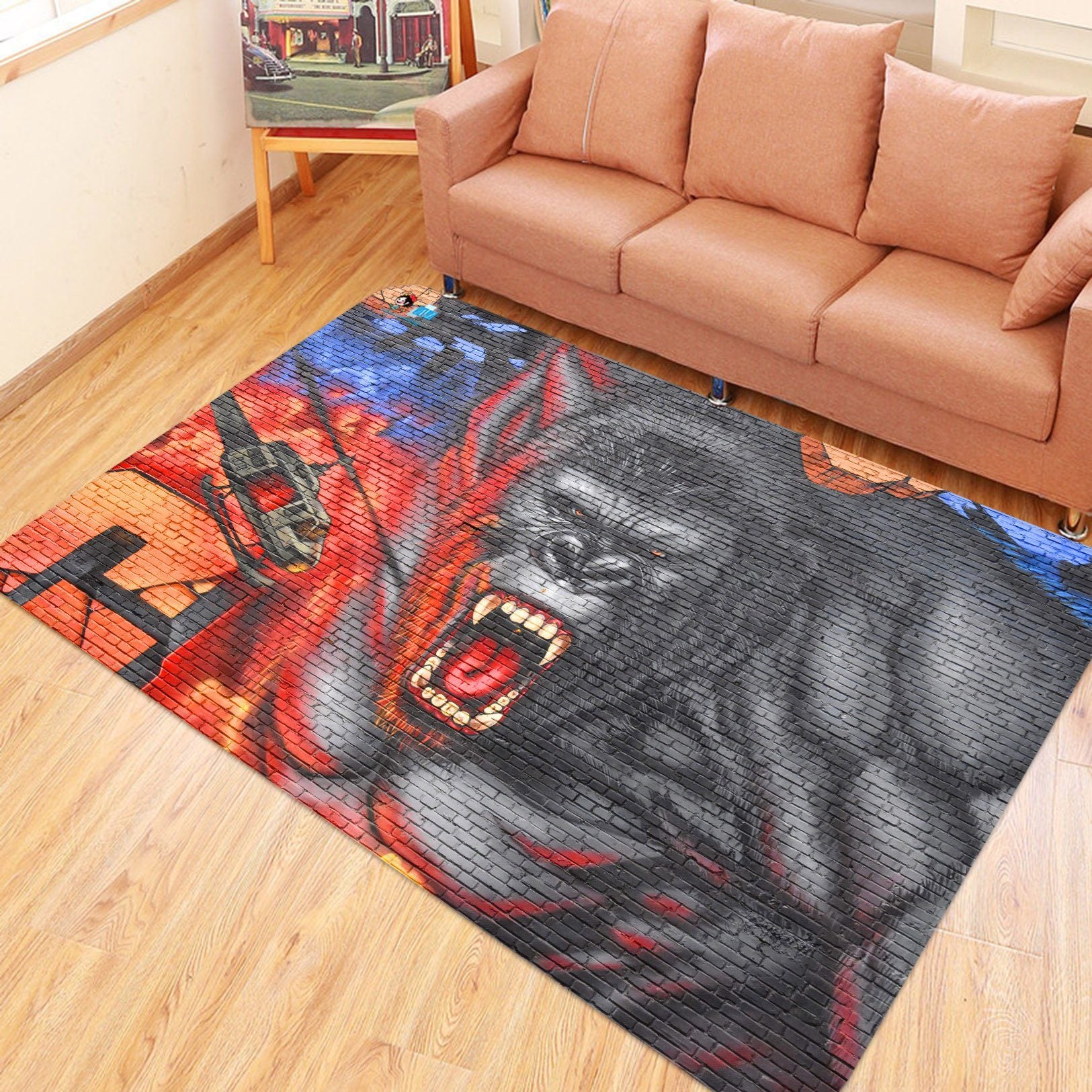 3D Chimpanzee 2835 Non Slip Rug Mat Mat AJ Creativity Home
