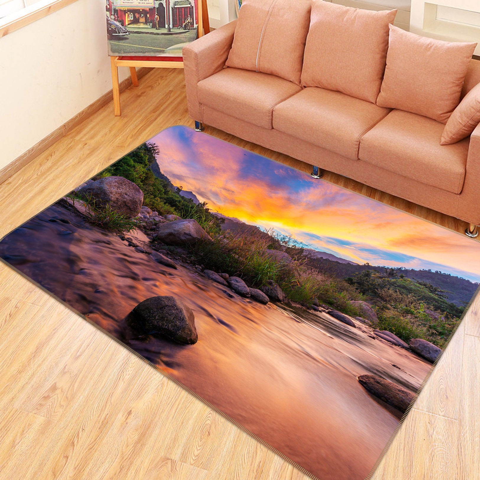 3D Water Sky 29147 Non Slip Rug Mat