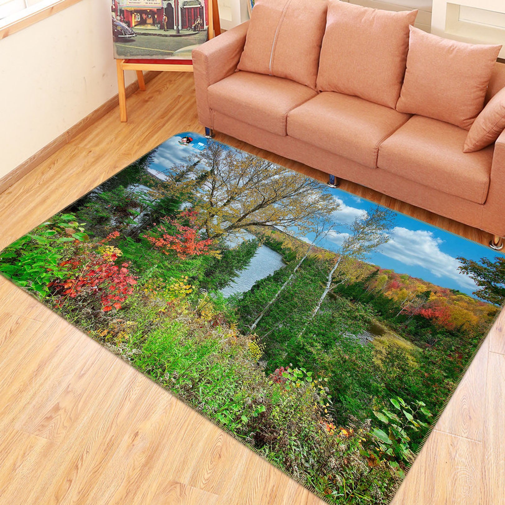 3D Jungle Trees 62051 Kathy Barefield Rug Non Slip Rug Mat