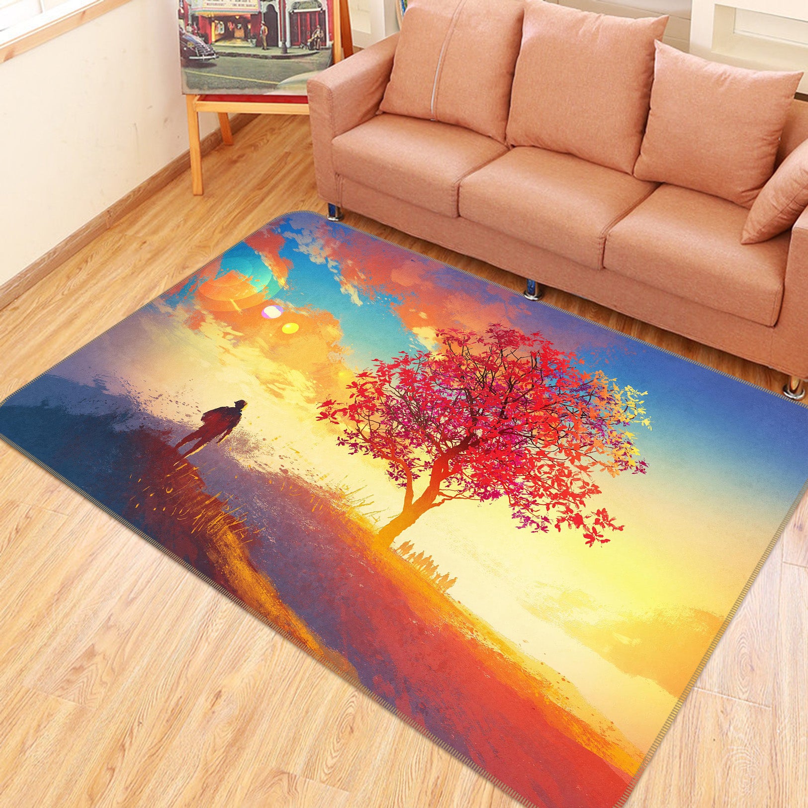 3D Trees 35088 Non Slip Rug Mat