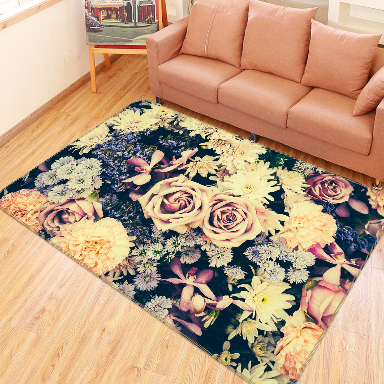3D Flowers 25214 Non Slip Rug Mat