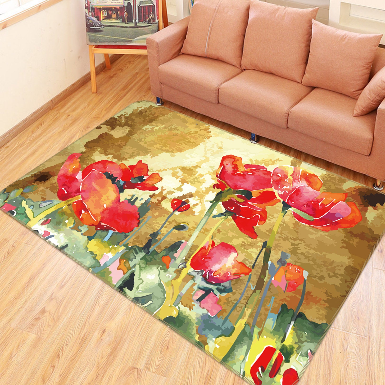 3D Flowers 34235 Non Slip Rug Mat