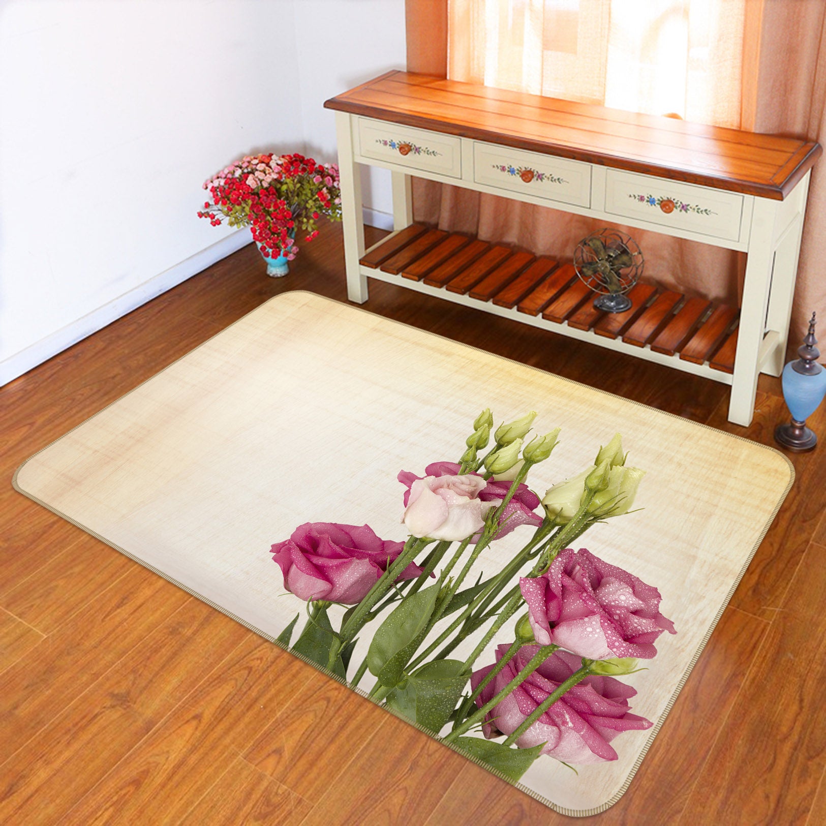 3D Flowers 36188 Non Slip Rug Mat