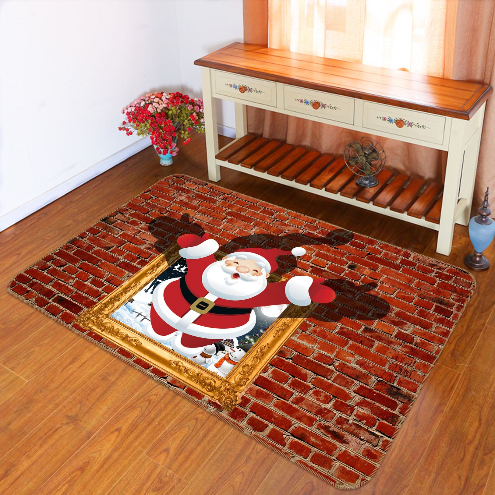 3D Santa Claus 35155 Non Slip Rug Mat