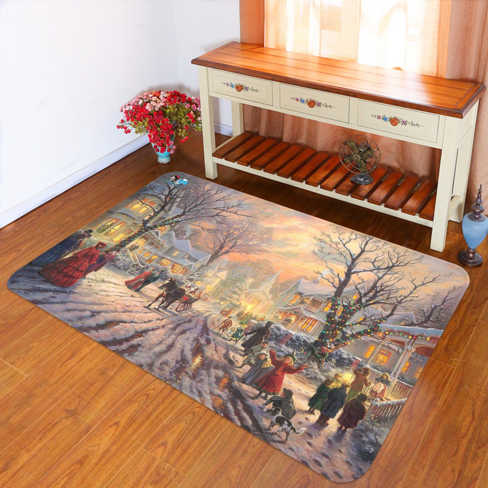 3D Sunset Carriage 002 Non Slip Rug Mat Mat AJ Creativity Home