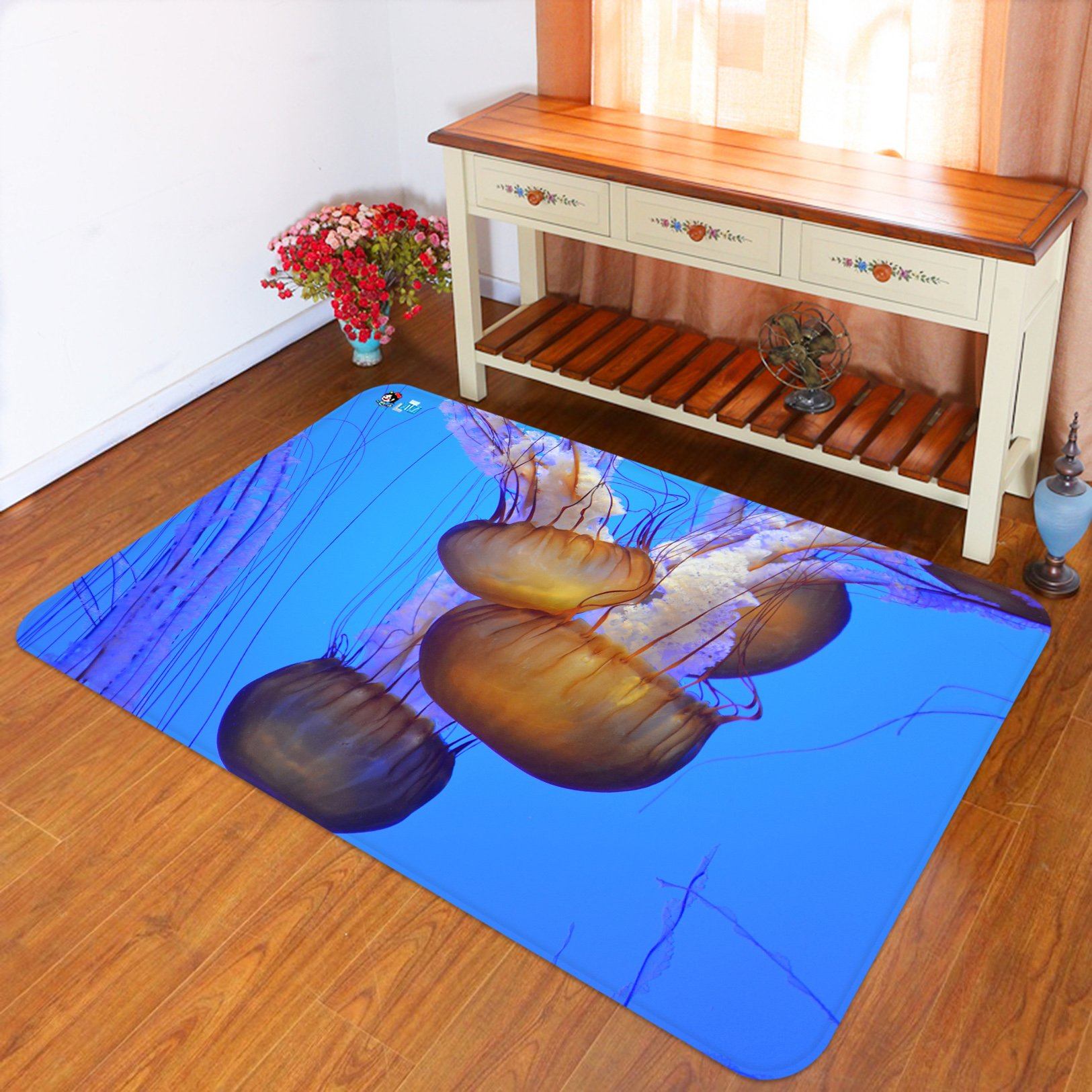 3D Jellyfish 7469 Non Slip Rug Mat Mat AJ Creativity Home